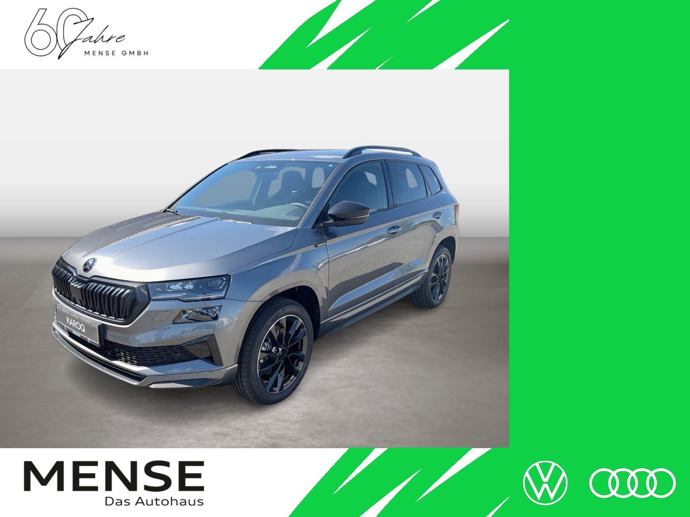 Fahrzeug autohaus mense Fahrzeugabbildung SKODA Karoq 1.5 TSI ACT Sportline Matrix AHK ACC LED - mit KI generiert/bearbeitet