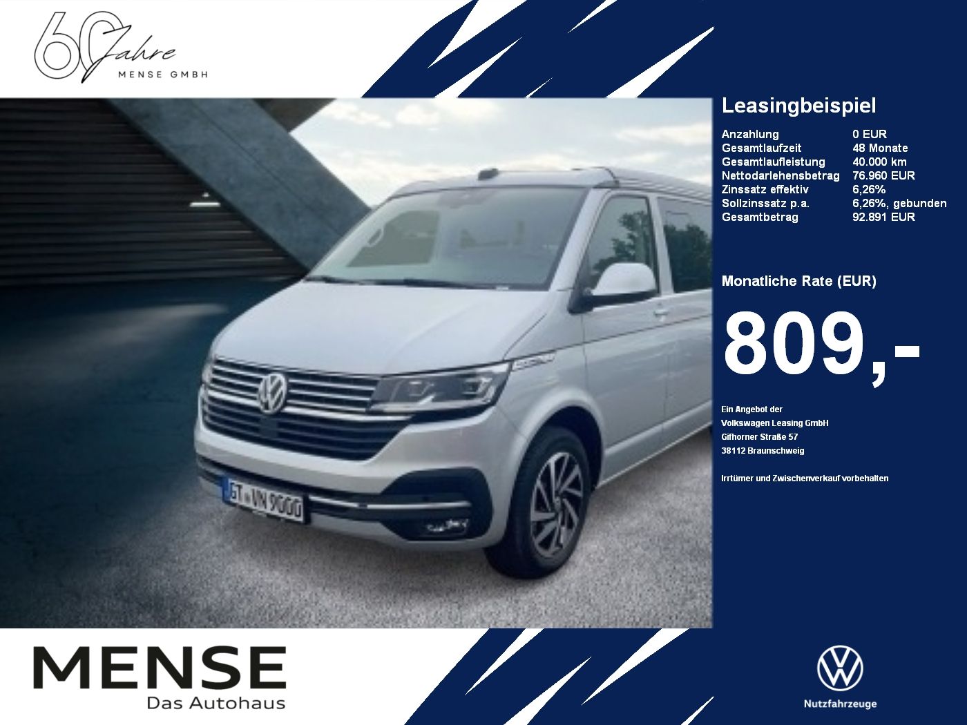 Volkswagen California T6.1 Ocean TDI 110 kW Sie sparen 16.1