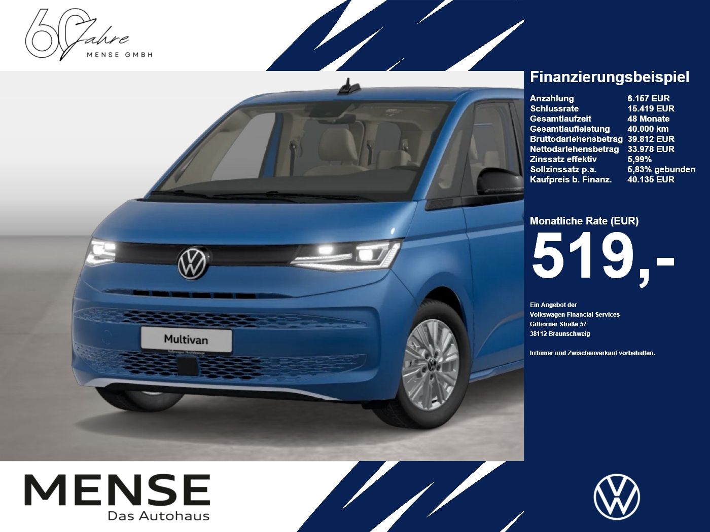 Fahrzeugabbildung Volkswagen Multivan T7 1.4 l eHybrid OPF / 85 kW (116 PS) I - mit KI generiert/bearbeitet