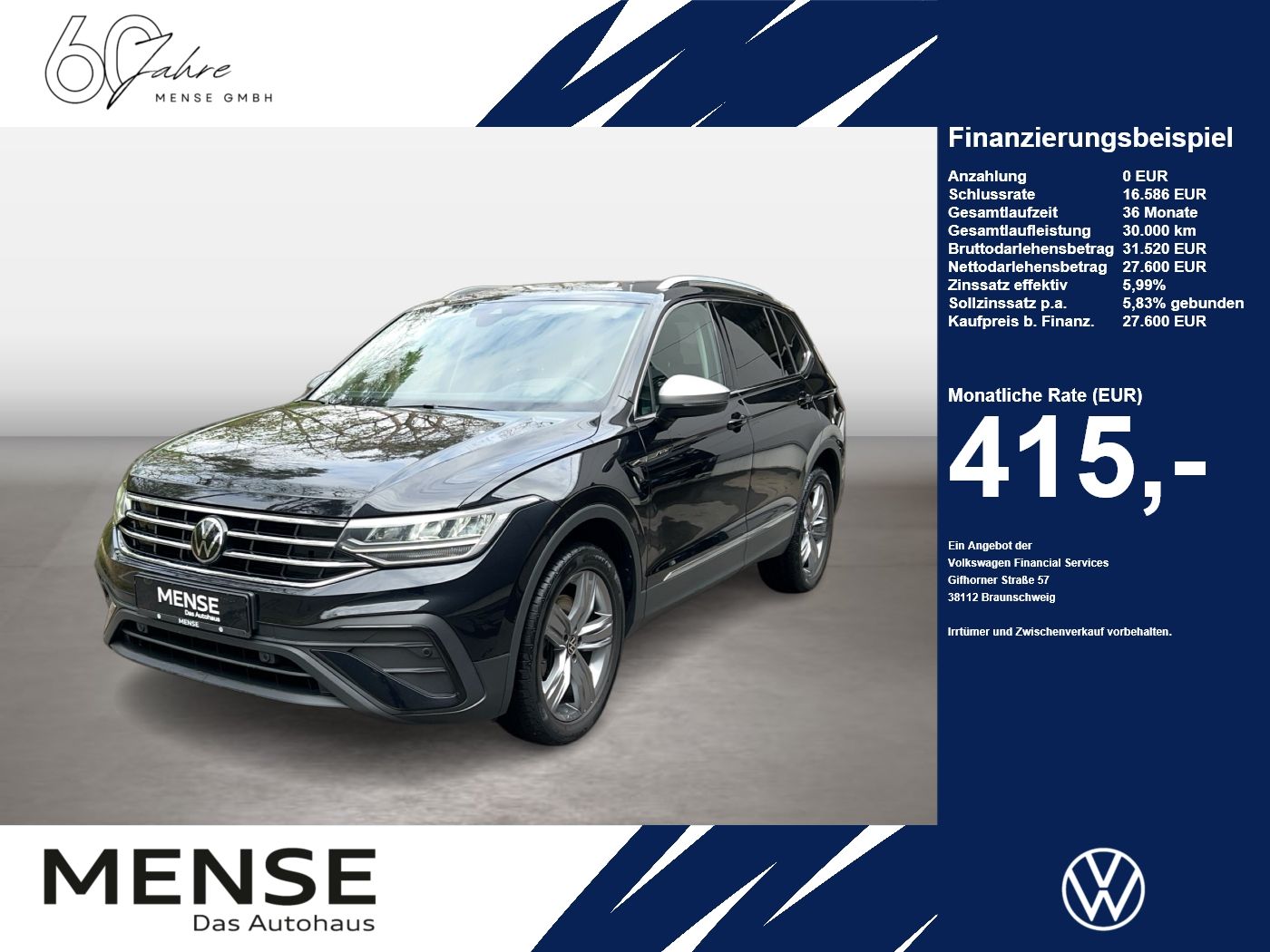 Fahrzeugabbildung Volkswagen Tiguan Allspace 2.0 TSI 4Motion DSG Life AHK|HUD - mit KI generiert/bearbeitet