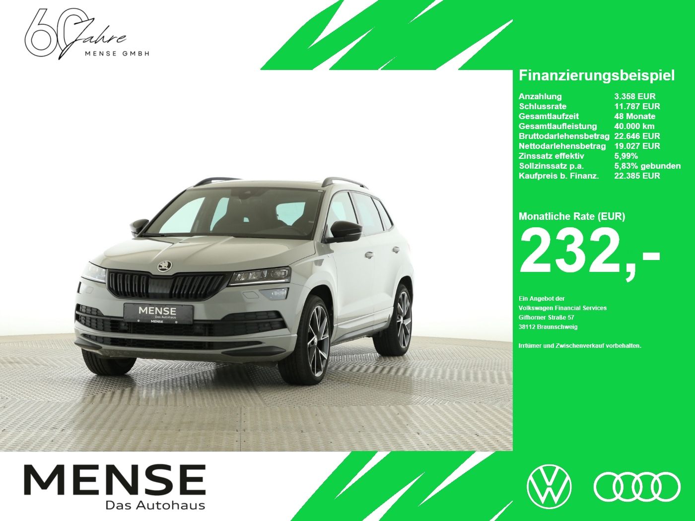 Fahrzeugabbildung SKODA Karoq 2.0 TDI Sportline 4x4 DSG Matrix|AHK|Pano| - mit KI generiert/bearbeitet