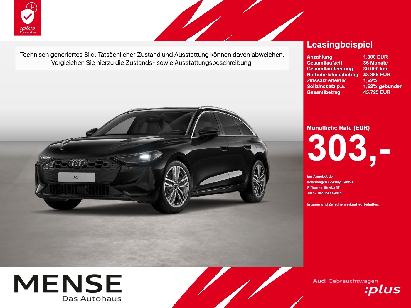 Fahrzeugabbildung Audi A5 Avant e-hybrid quattro 220 kW S tronic ACC LM - mit KI generiert/bearbeitet