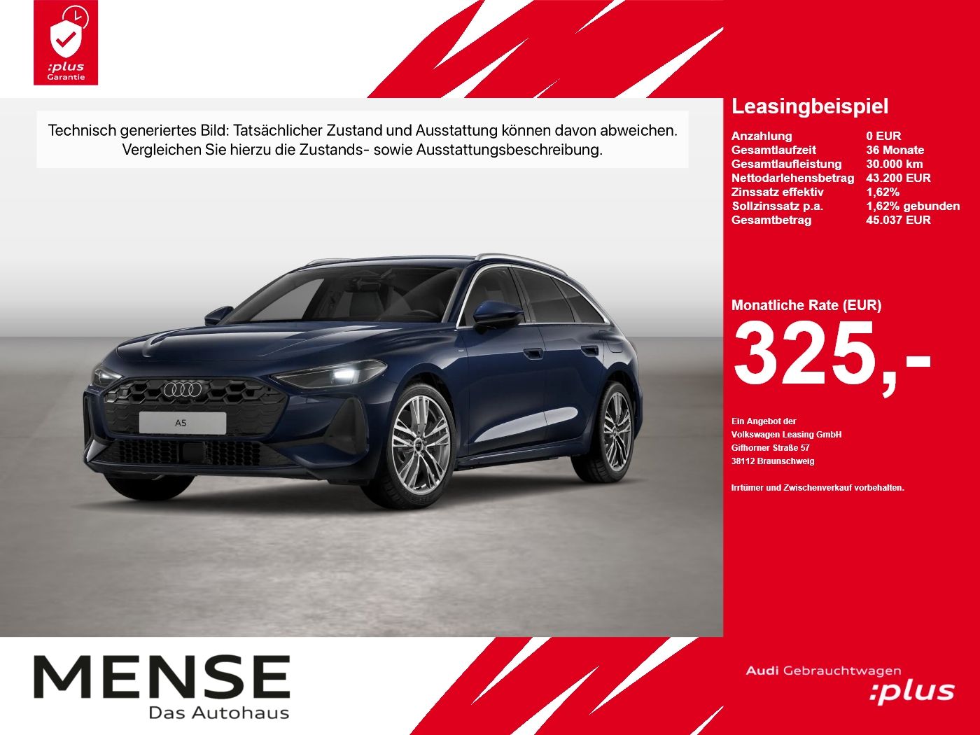Fahrzeugabbildung Audi A5 Avant e-hybrid quattro 220 kW S tronic ACC LM - mit KI generiert/bearbeitet