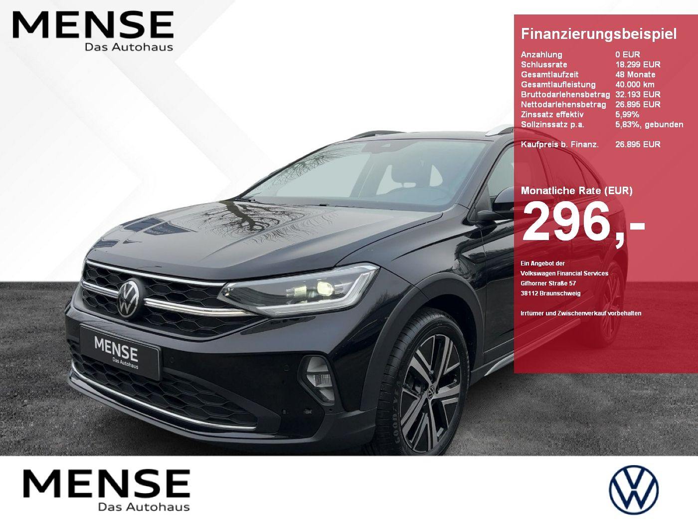 Fahrzeuge PKW autohaus mense Volkswagen Taigo 1.0 TSI DSG Style Nav IQ.Light Winterräder