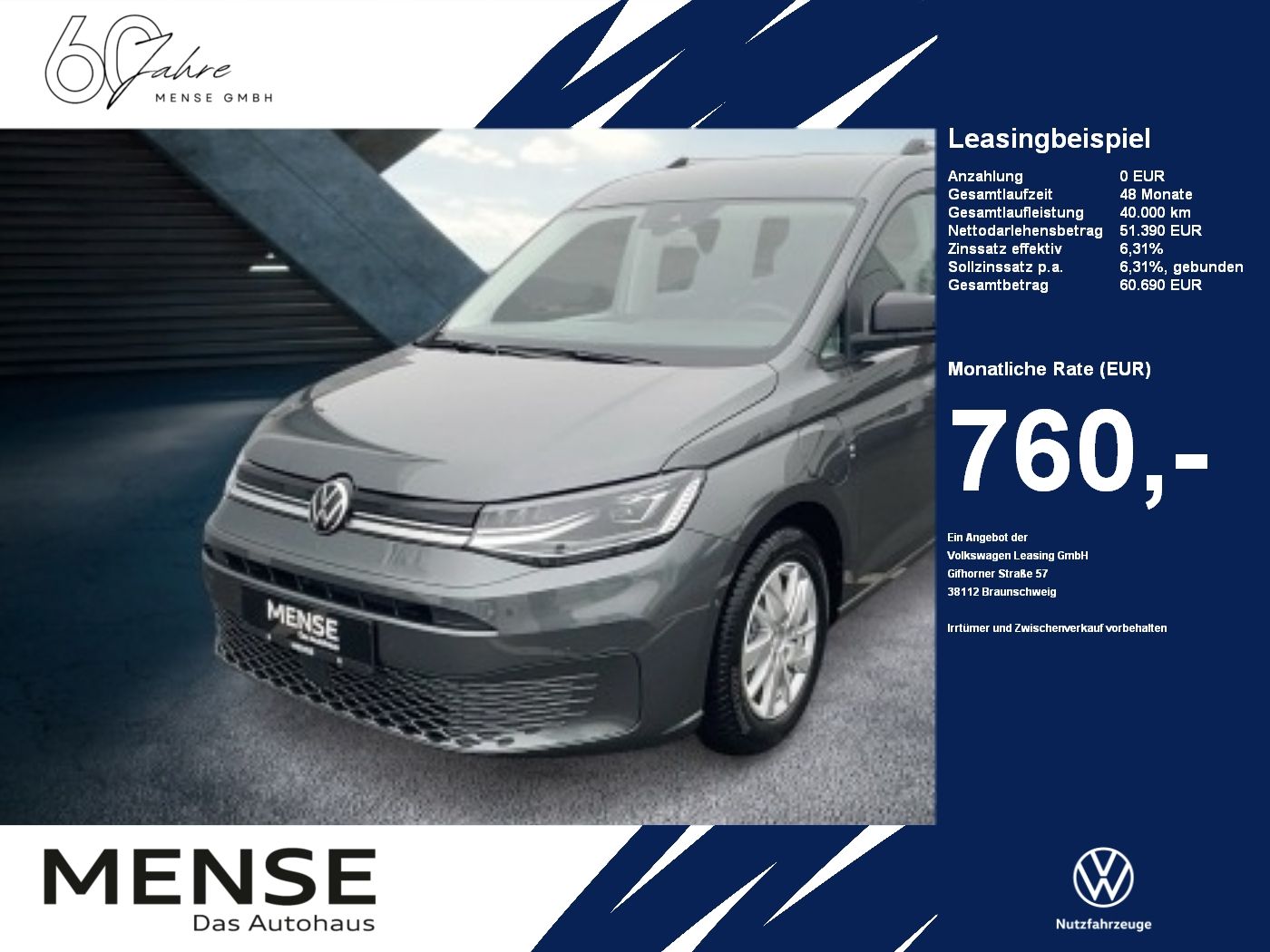 Volkswagen Caddy Life 5-Sitzer 1.5l TSI eHybrid EU6 85 kW G