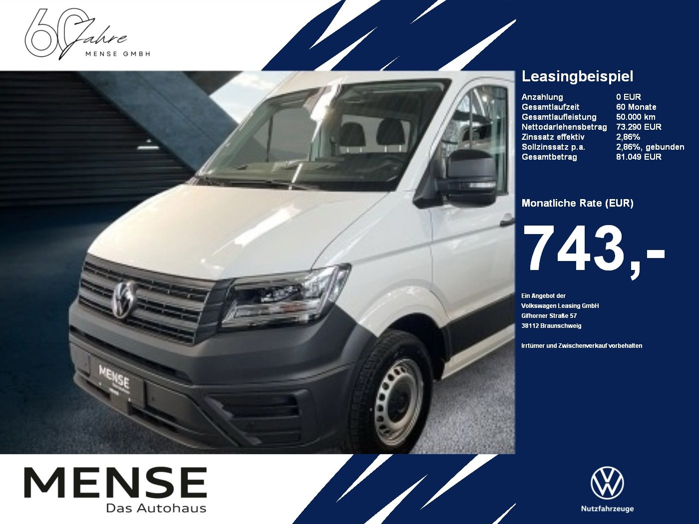 Volkswagen Crafter Kombi 9-Sitzer Rollstuhllift