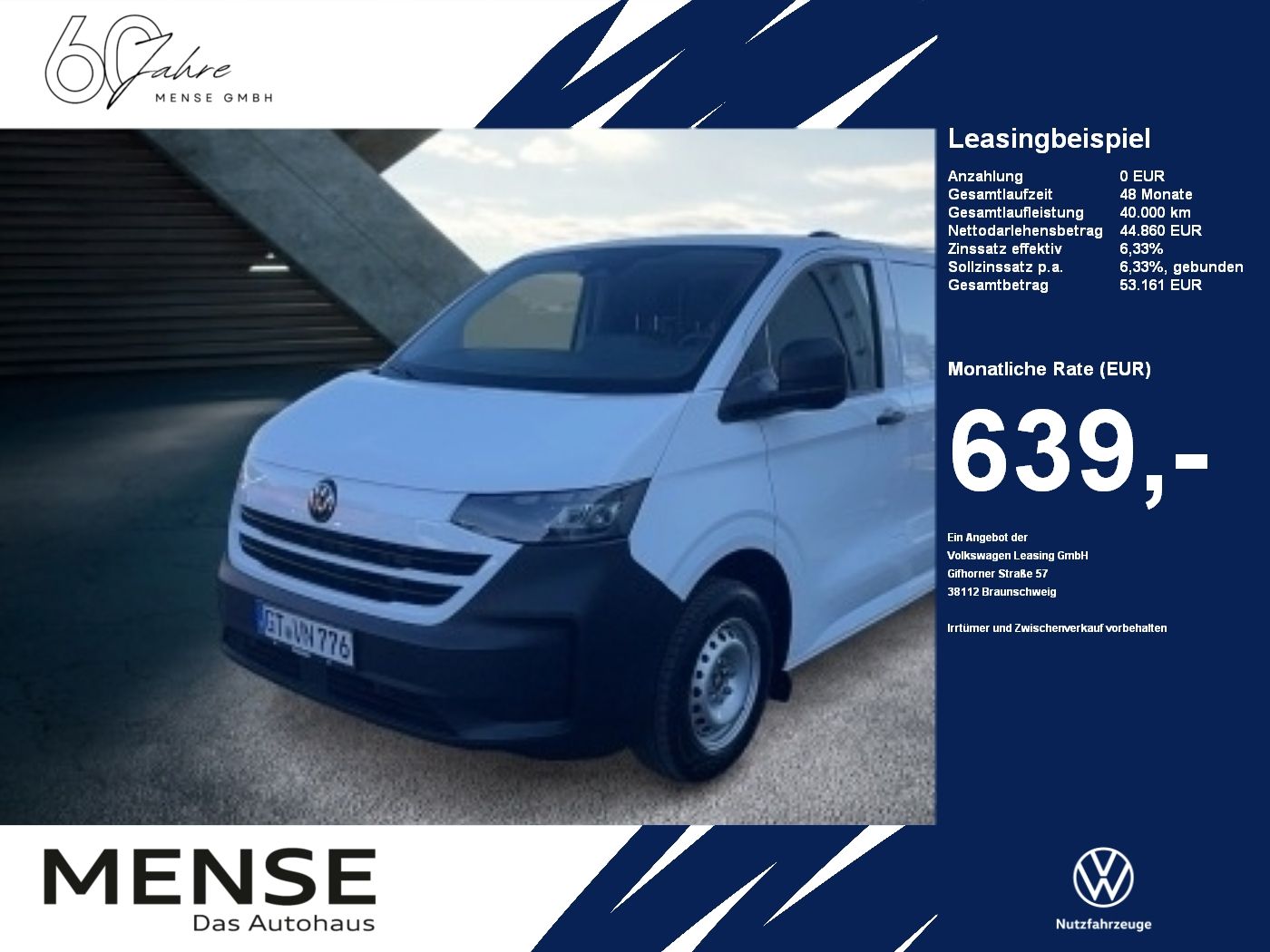 Volkswagen NFZ Transporter Kasten Edition Motor: 2.0 l TDI