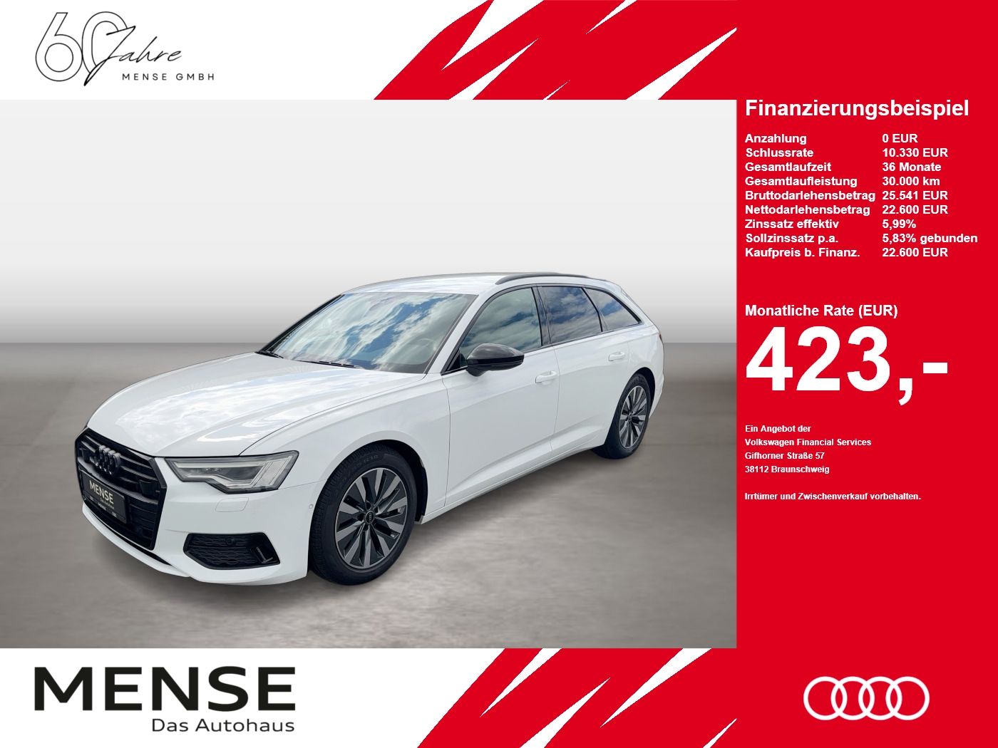 Fahrzeugabbildung Audi A6 Avant sport 35 TDI 120(163) S tronic Matrix - mit KI generiert/bearbeitet