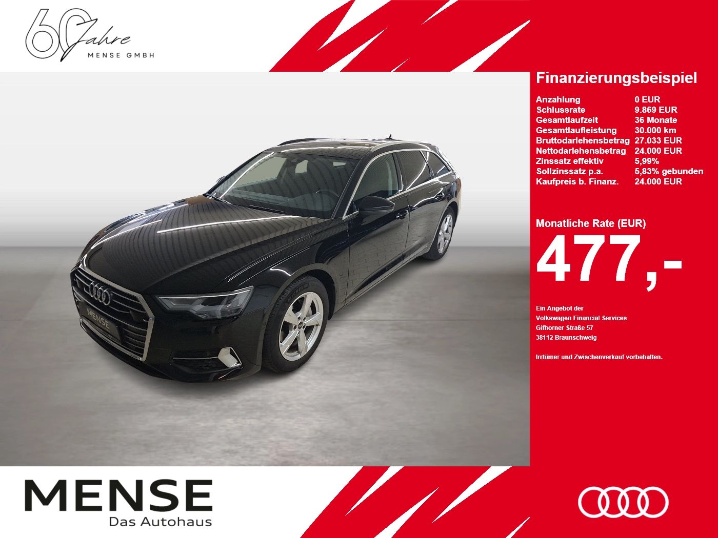 Fahrzeugabbildung Audi A6 Avant sport 35 TDI 120(163) S tronic Pano LM - mit KI generiert/bearbeitet