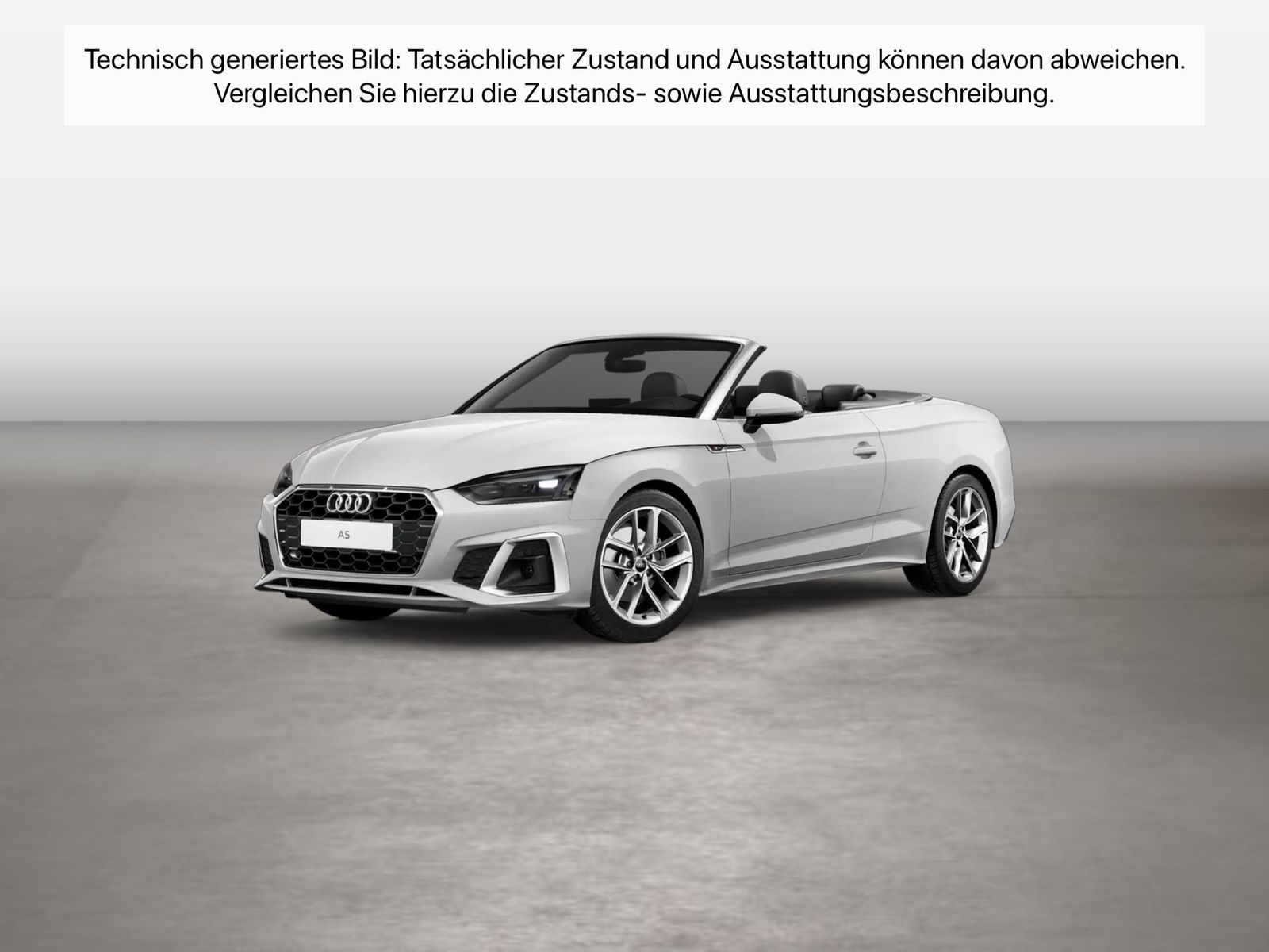 Fahrzeug autohaus mense Fahrzeugabbildung Audi A5 Cabriolet 35 TFSI S tronic S line - mit KI generiert/bearbeitet