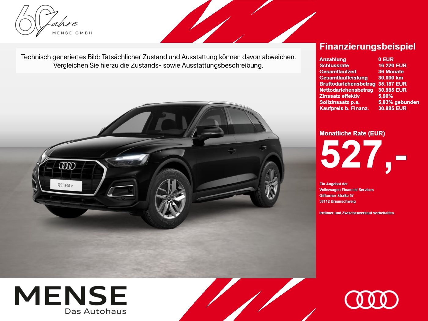 Fahrzeugabbildung Audi Q5 50 TFSI e quattro 220(299) S tronic Standhzg - mit KI generiert/bearbeitet