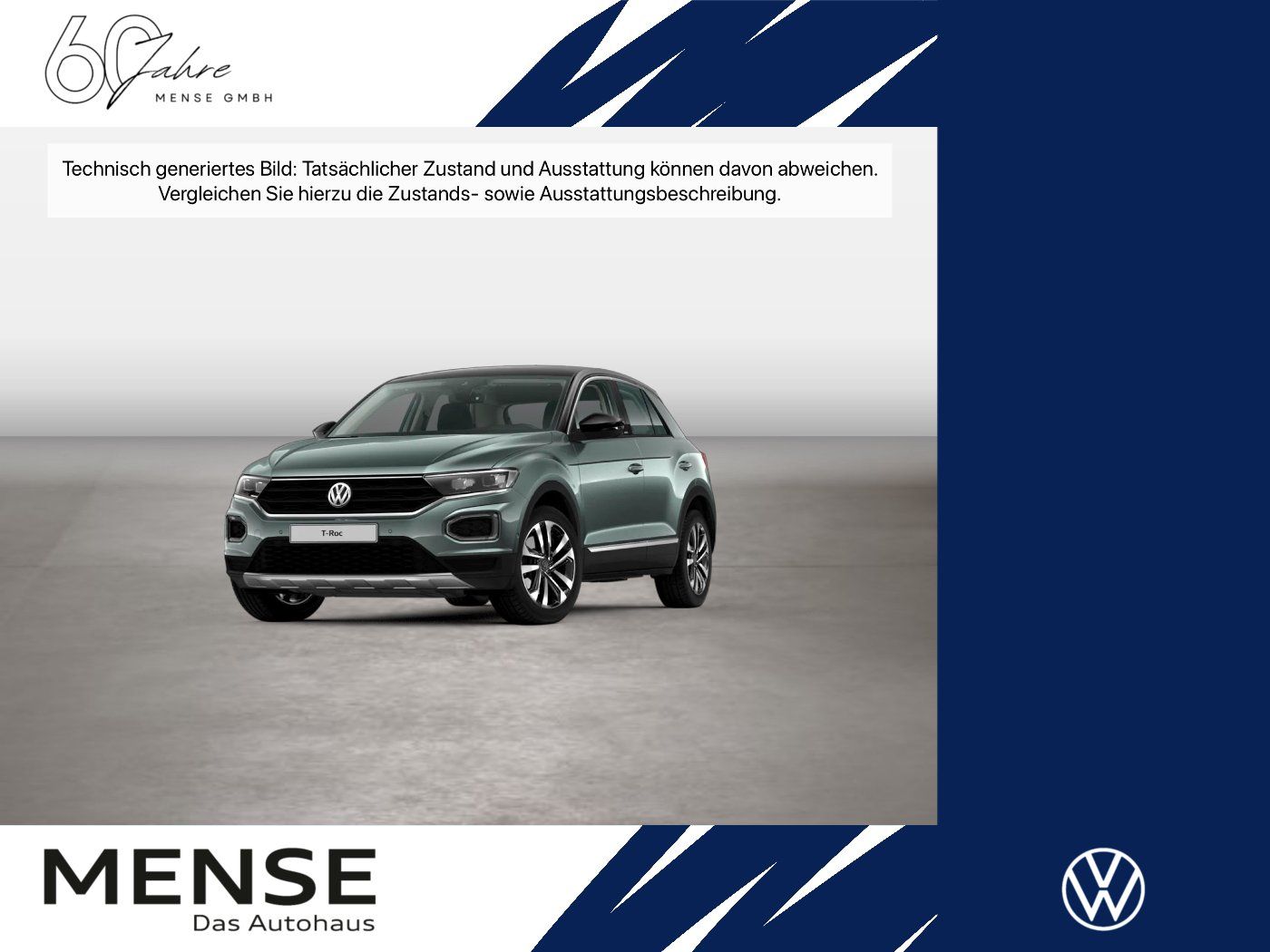 Fahrzeuge PKW autohaus mense Volkswagen T-Roc 2.0 TDI IQ.Drive CarPlay Standhzg ACC LED - mit KI generiert/bearbeitet