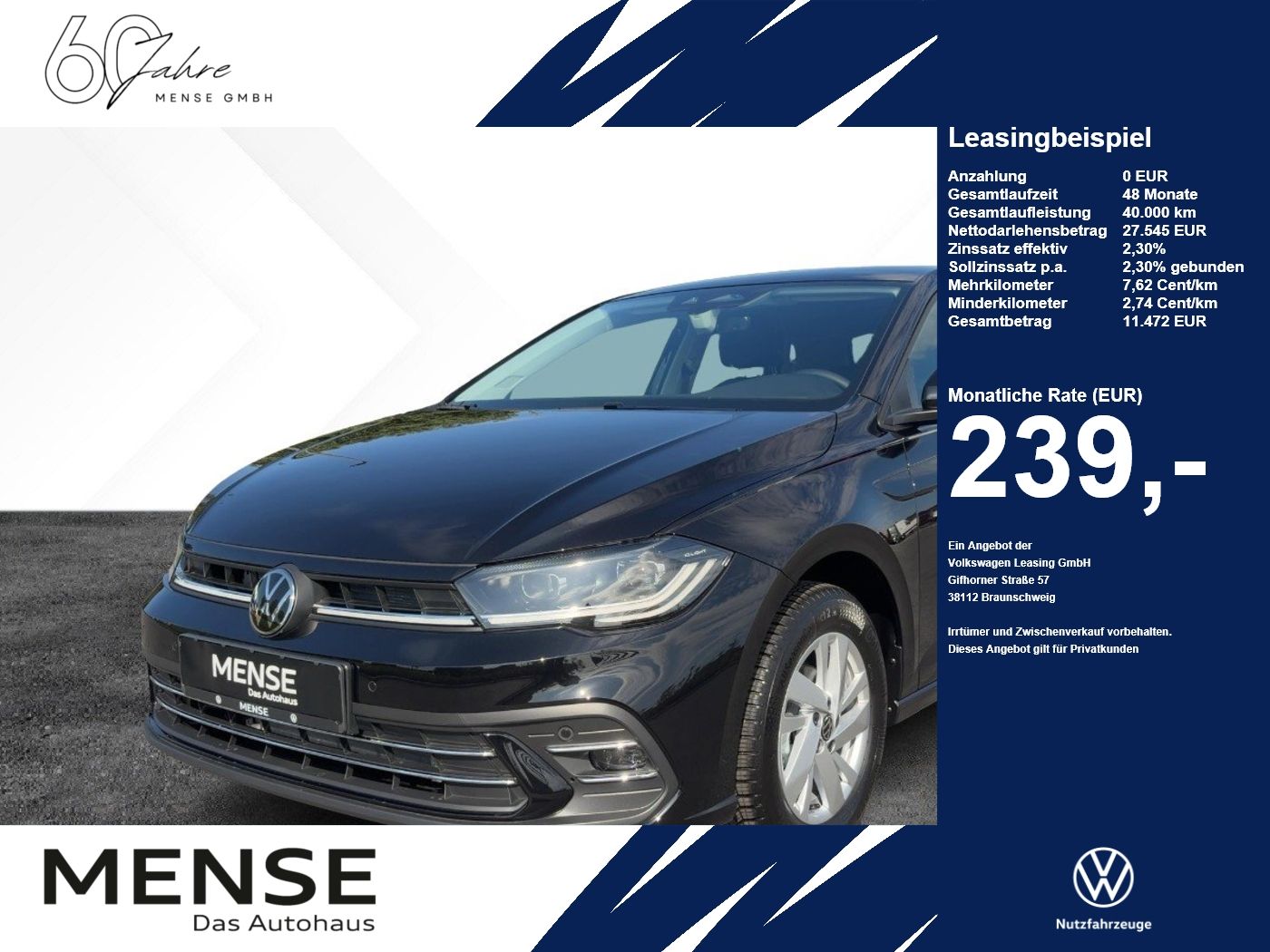 Fahrzeuge Nutzfahrzeuge/Camping autohaus mense Volkswagen Polo Style 1.0 l TSI DSG AHK Nav GJR Kamera - mit KI generiert/bearbeitet