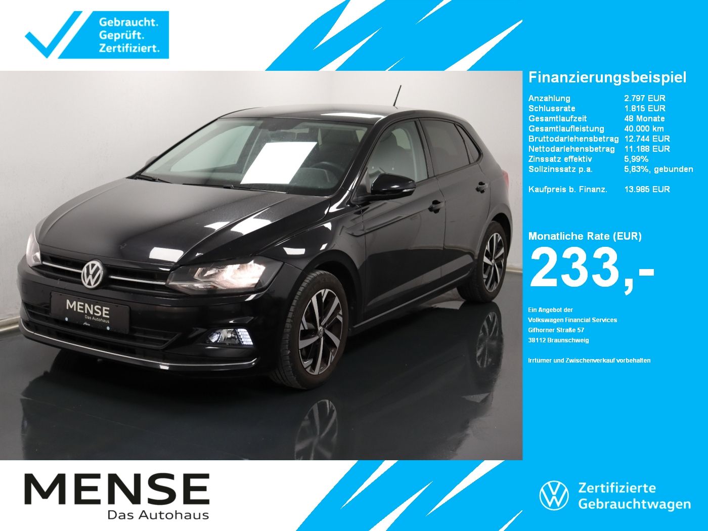 Volkswagen Polo VI 1.0 TSI Highline SportSelect Fahrwerk