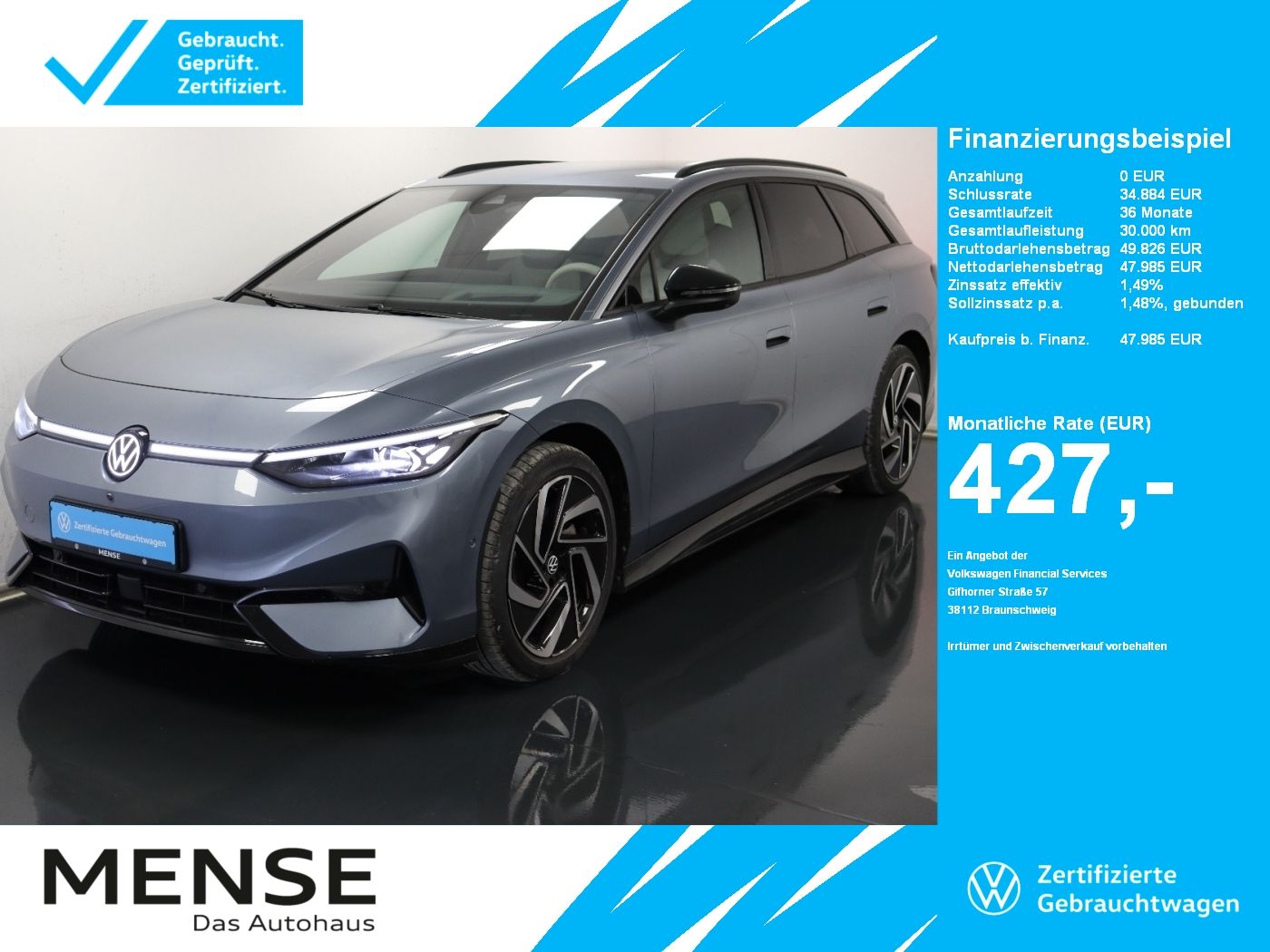 Fahrzeuge PKW autohaus mense Volkswagen ID.7 Tourer Pro IQ.Light|Matrix|CarPlay|h/k|AHK