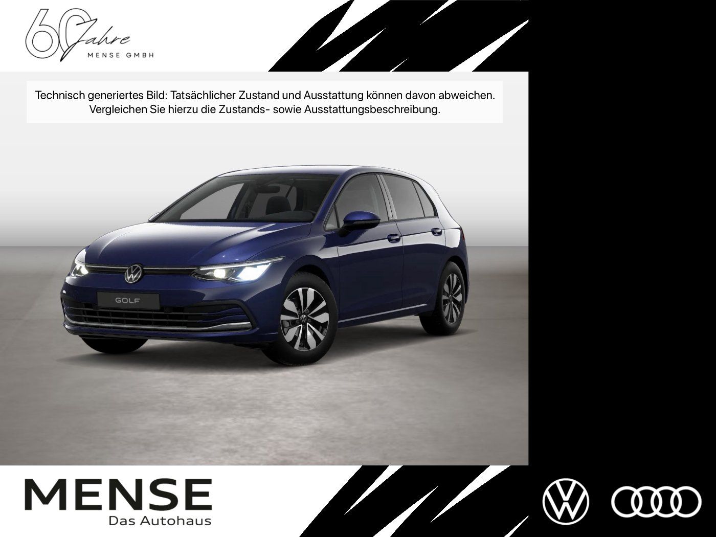 Fahrzeug autohaus mense Fahrzeugabbildung Volkswagen Golf 2.0 TDI Move CarPlay AHK LED Navi KlimaA - mit KI generiert/bearbeitet