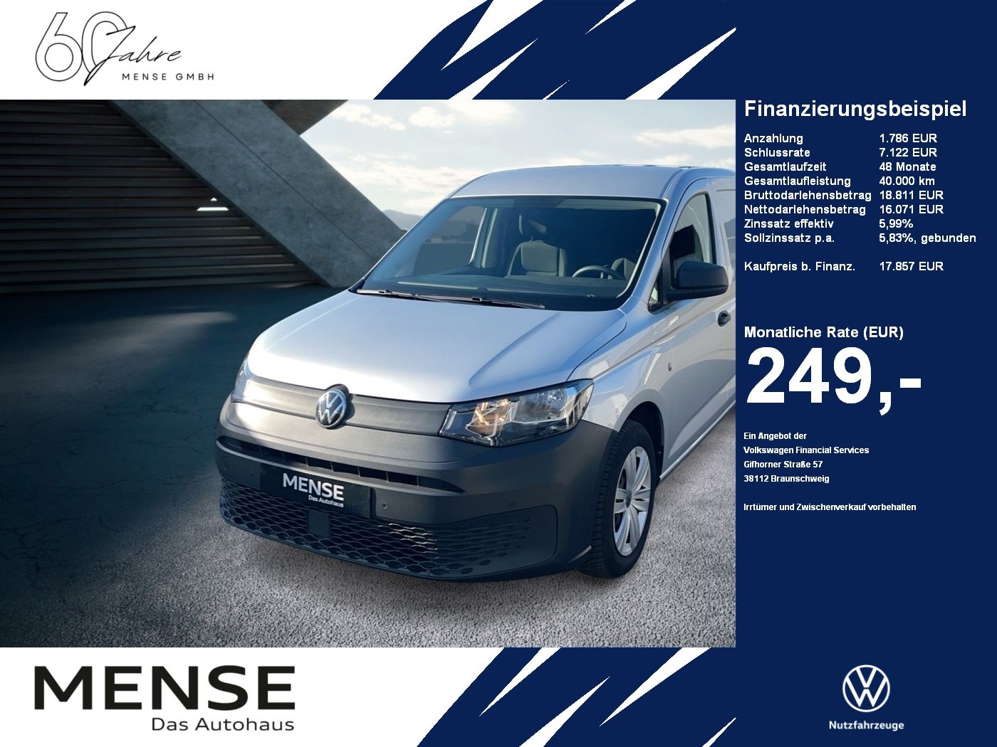 Volkswagen Caddy Cargo Maxi 2.0 l TDI 75 kW 6-Gang