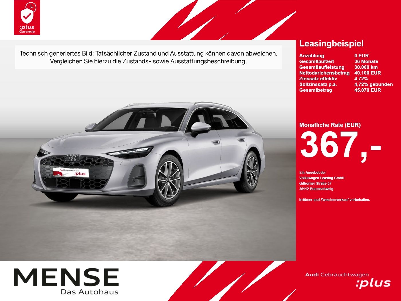Fahrzeugabbildung Audi A6 Avant TFSI 150 kW S tronic AHK ACC LED Navi - mit KI generiert/bearbeitet