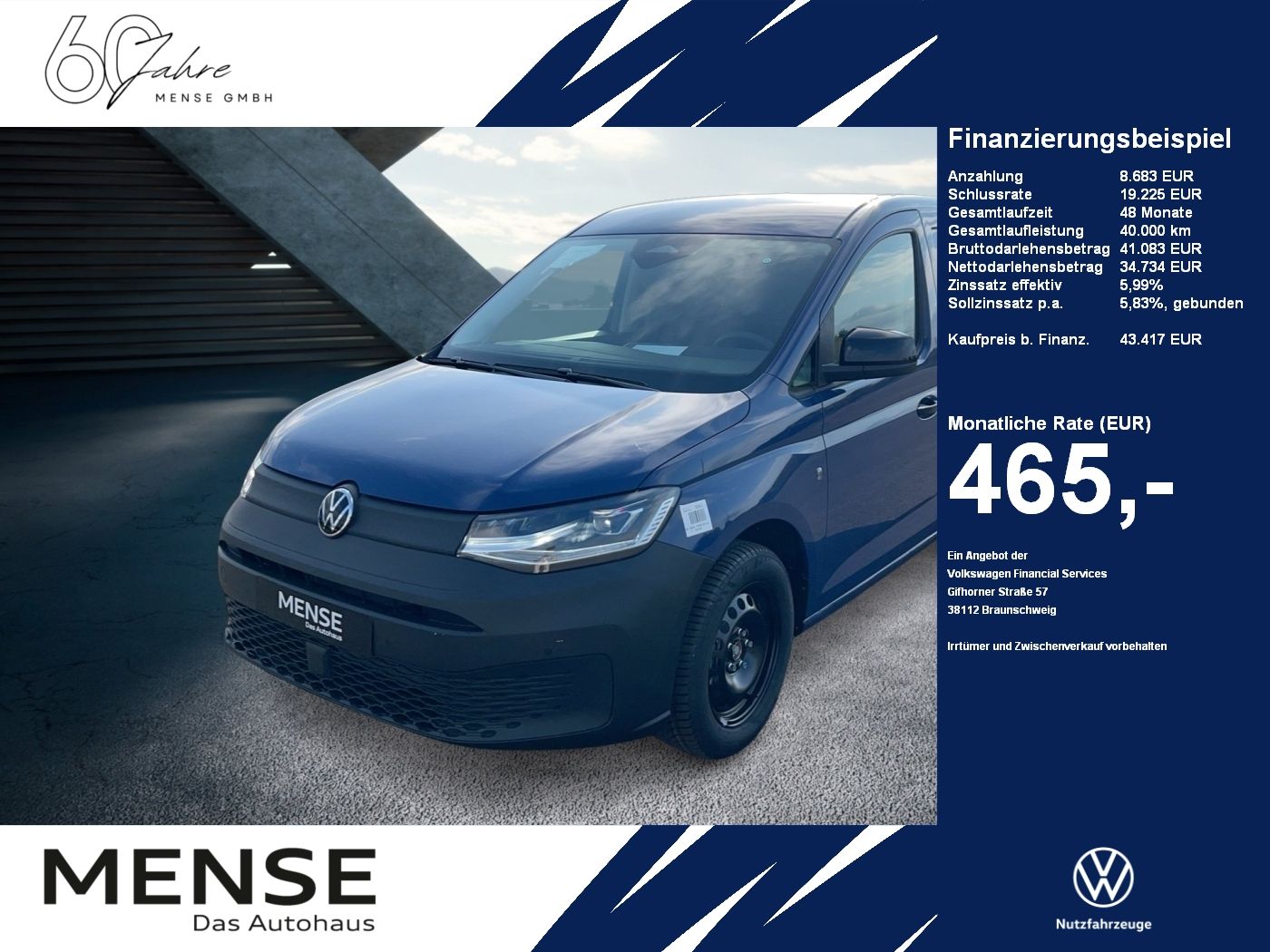 Volkswagen Caddy Cargo Maxi Motor: 2.0 l TDI EU6 SCR 75 kW