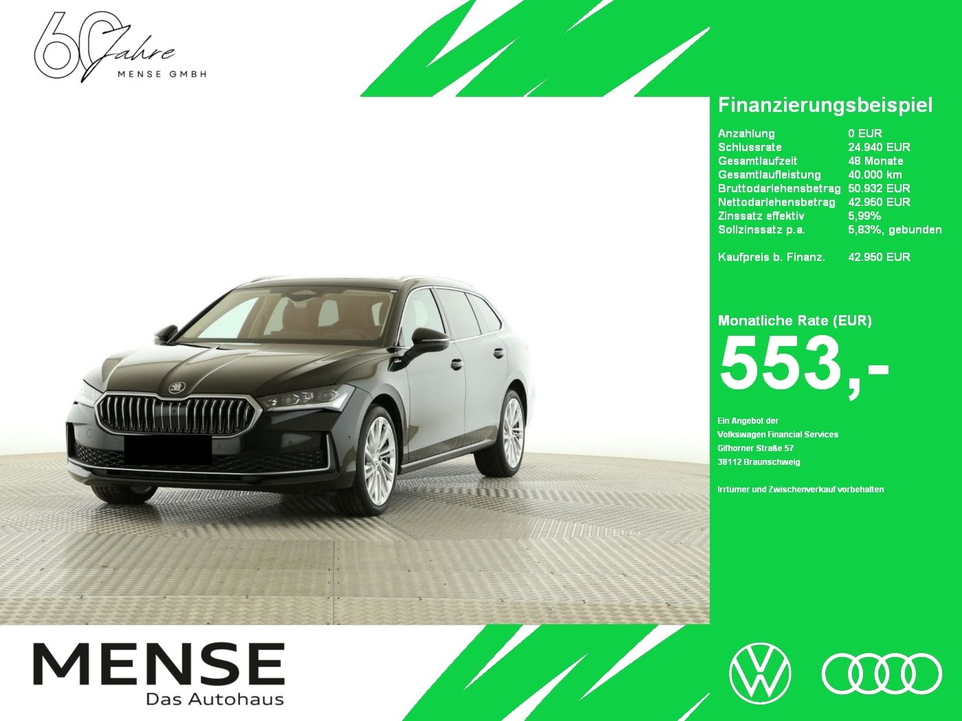 Fahrzeuge PKW autohaus mense SKODA Superb Combi 110kW 2.0 TDI L&K Matrix|AHK|Pano