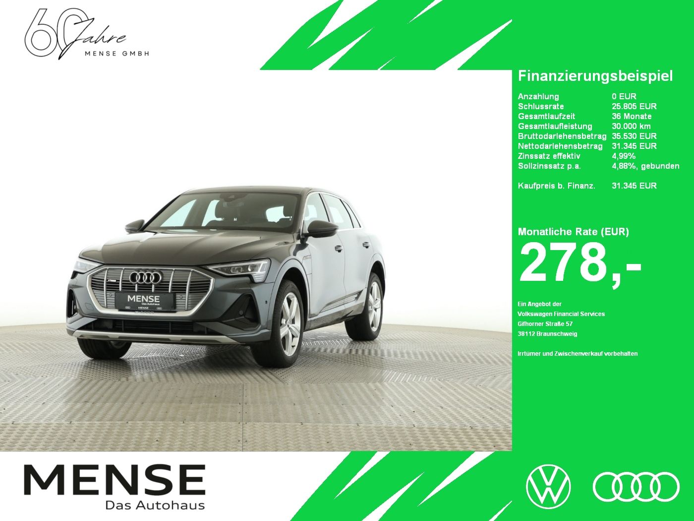 Fahrzeuge PKW autohaus mense Audi e-tron 50 quattro S line AHK|Luft|Standhzg|LM