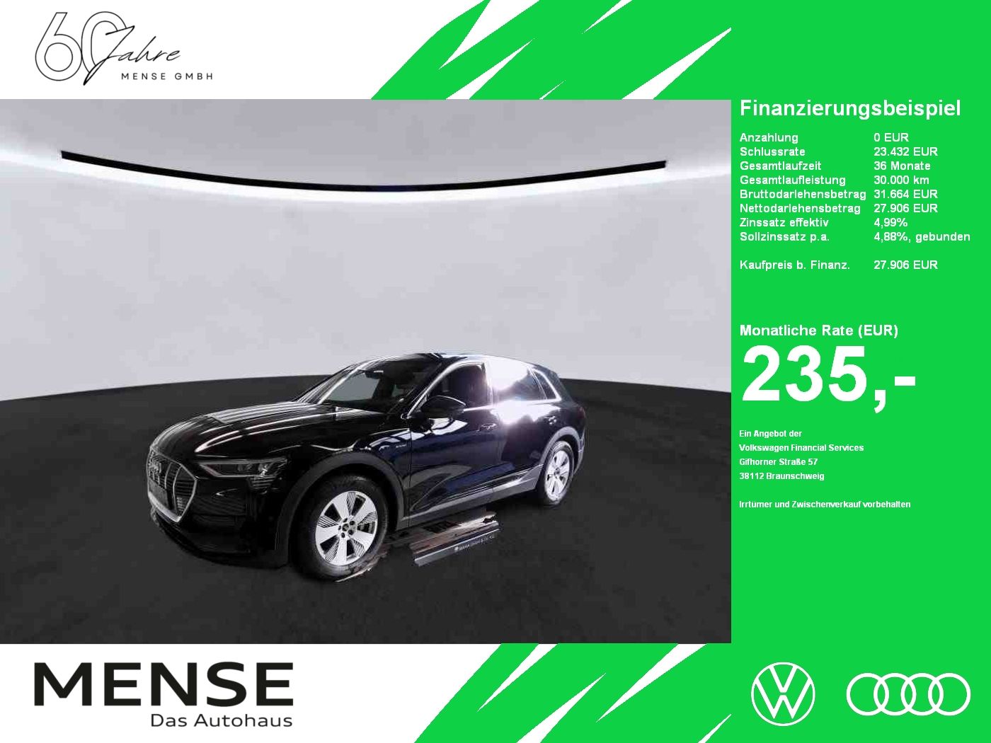 Fahrzeuge PKW autohaus mense Audi e-tron e-tron quattro 230kW 1-Gang Automatikgetr