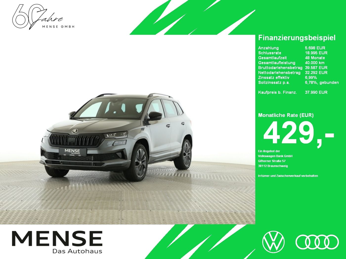 Fahrzeuge PKW autohaus mense SKODA Karoq 1.5 TSI ACT Sportline Matrix|AHK|ACC|LED