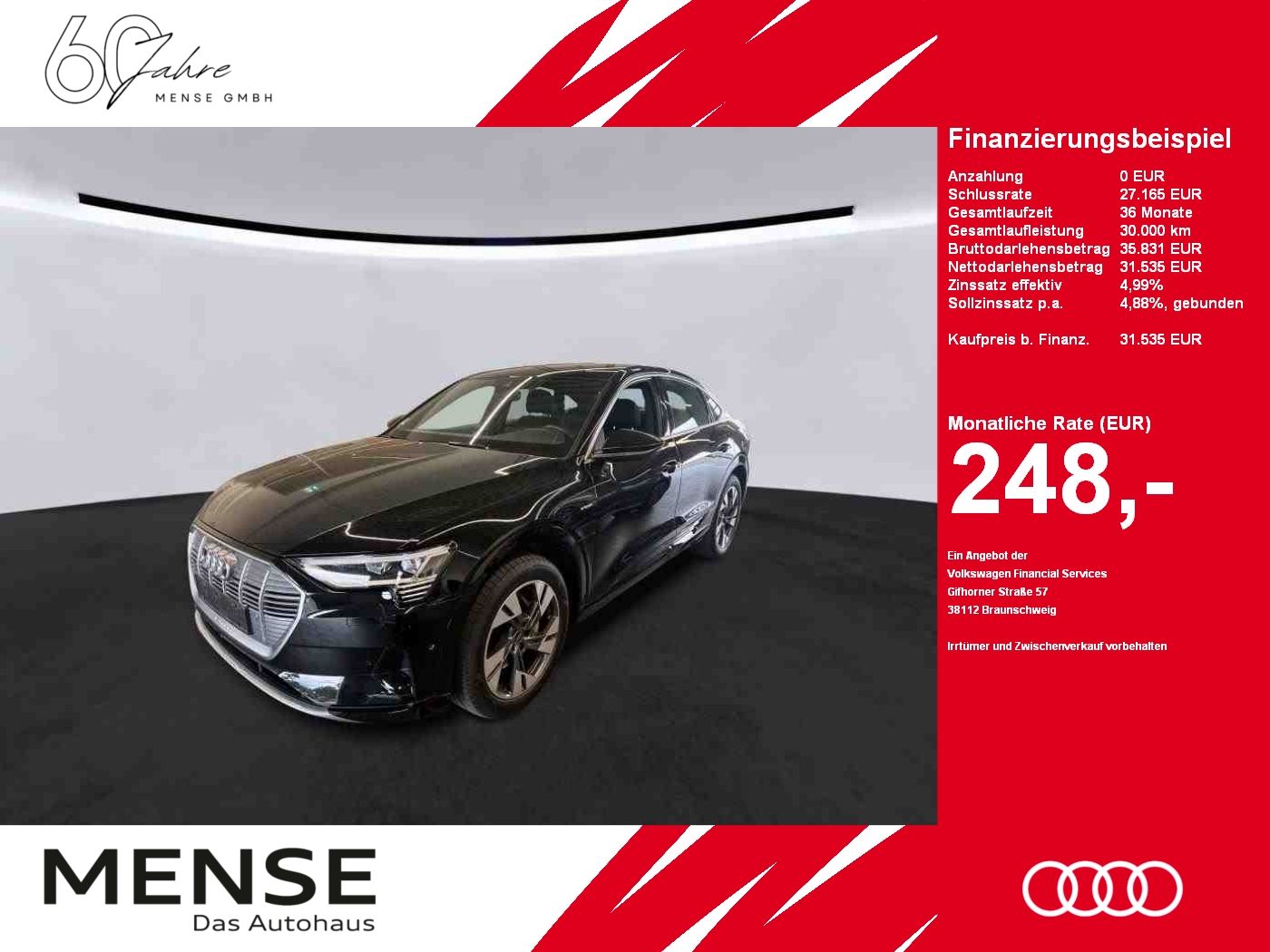 Fahrzeuge PKW autohaus mense Audi e-tron Sportback 50 quattro advanced AHK|Luft