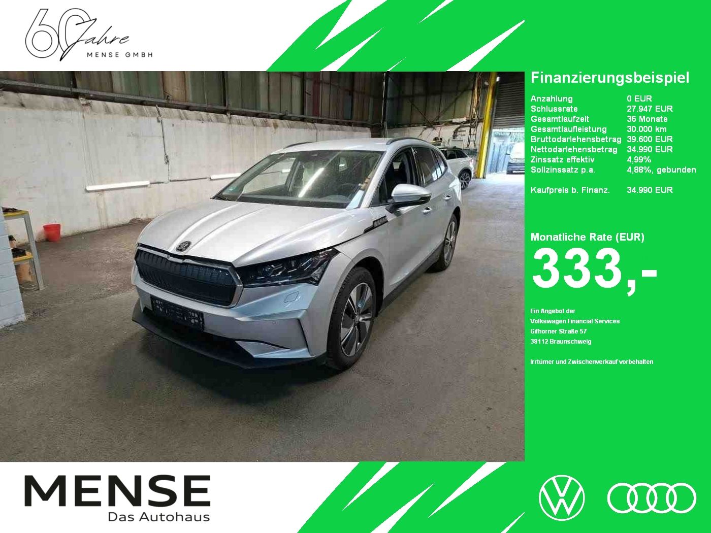 Fahrzeuge PKW autohaus mense SKODA Enyaq 60 Loft ACC|LED|Navi|VirtualCP|Akustikglas