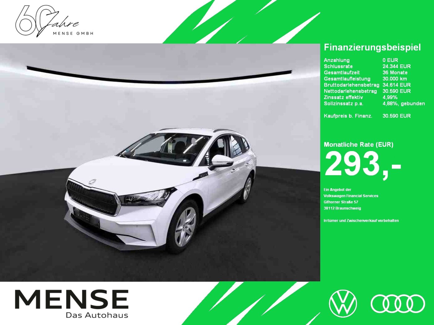 Fahrzeuge PKW autohaus mense SKODA Enyaq 60 Loft LED|Navi|VirtualCP|Akustikglas|PDC