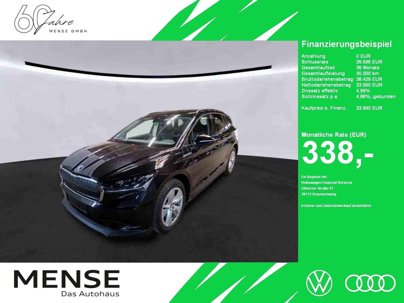 Fahrzeuge PKW autohaus mense SKODA Enyaq 60 Loft ACC|LED|Navi|VirtualCP|Akustikglas