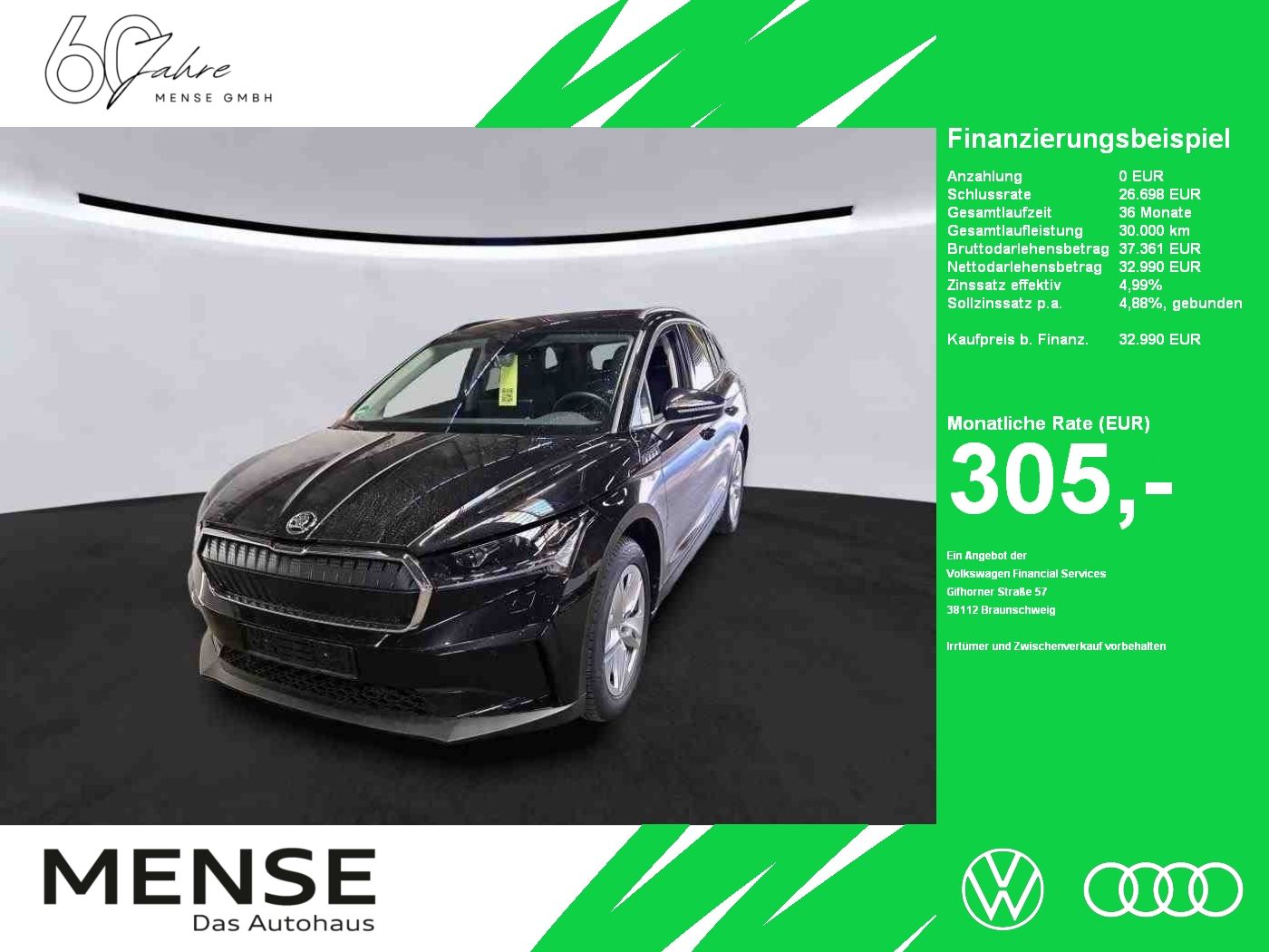 Fahrzeuge PKW autohaus mense SKODA Enyaq 60 Loft ACC|LED|Navi|VirtualCP|Akustikglas
