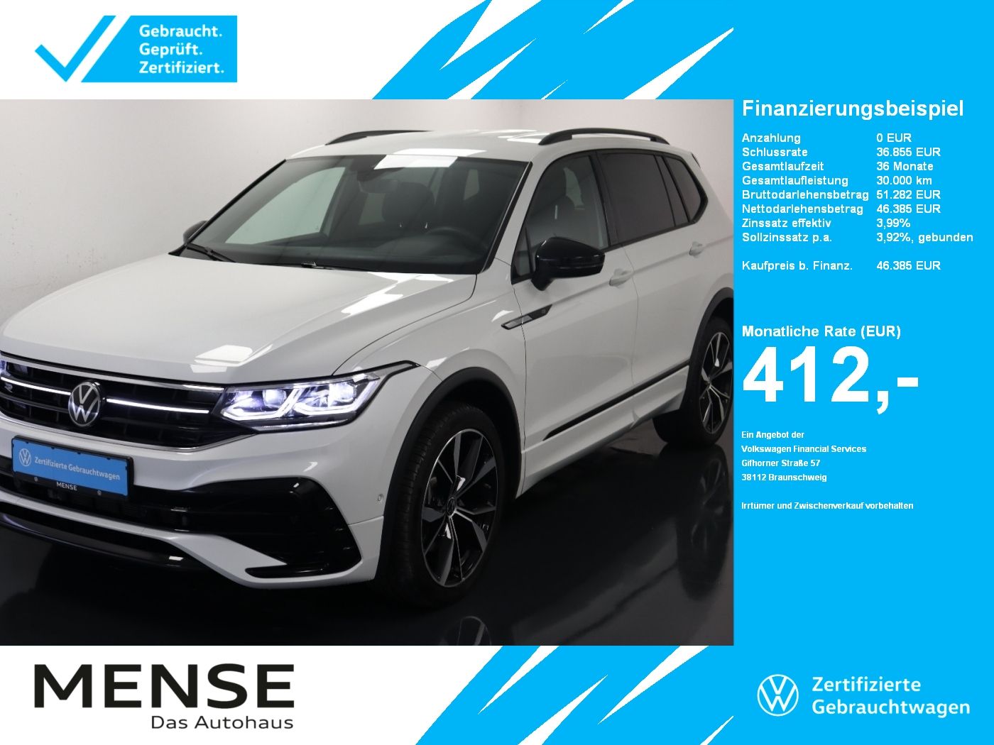 Fahrzeuge PKW autohaus mense Volkswagen Tiguan Allspace 2.0 TDI DSG 4M R line AHK