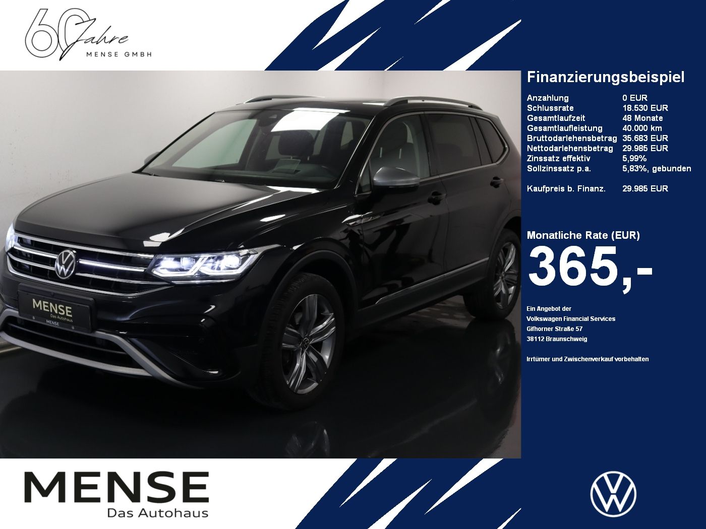 Fahrzeuge PKW autohaus mense Volkswagen Tiguan Allspace 2.0 TDI 4 Motion DSG Elegance SD