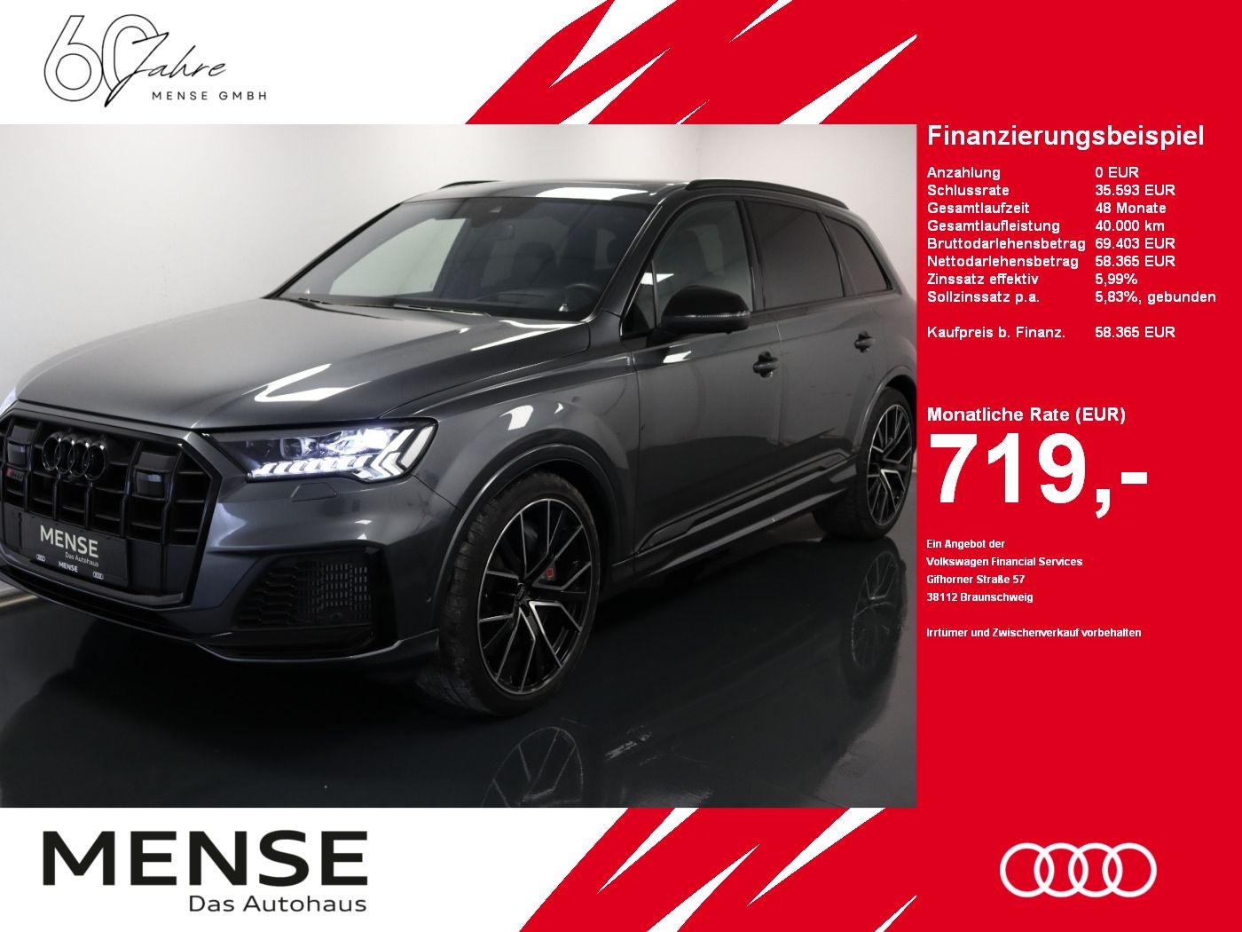 Fahrzeuge PKW autohaus mense Audi SQ7 TFSI quattro tiptronic competition Matrix|B&