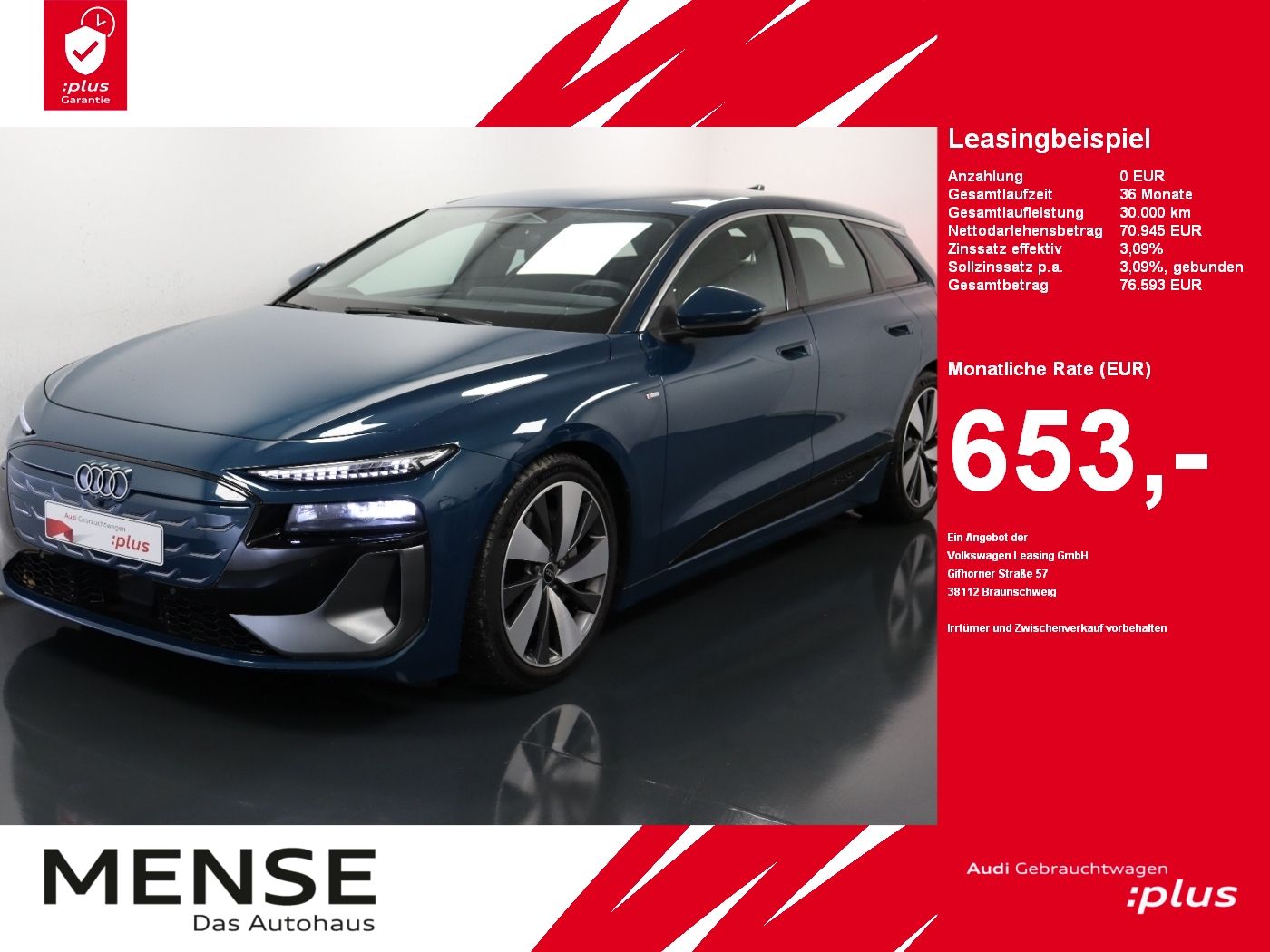 Fahrzeuge PKW autohaus mense Audi A6 Avant e-tron performance S-Line AHK|Luft|ACC