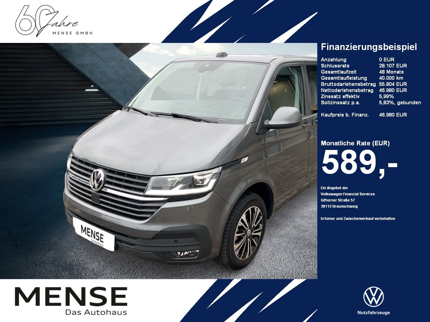 Fahrzeuge Nutzfahrzeuge/Camping autohaus mense Volkswagen T6.1 Transporter 2.0 TDI Kasten lang FWD PLUS Co