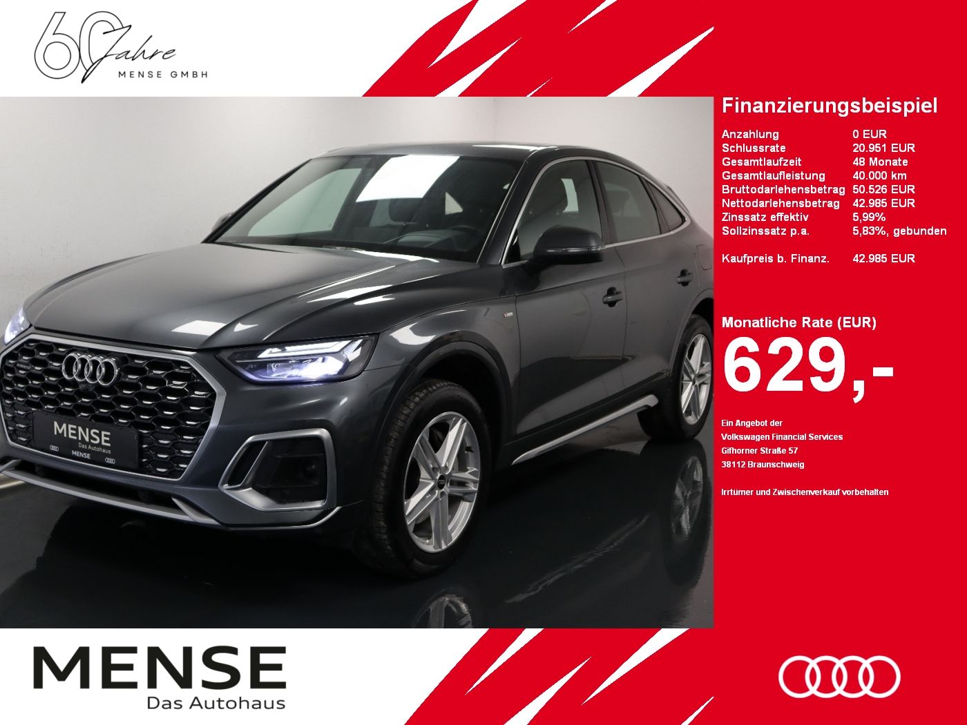 Fahrzeuge PKW autohaus mense Audi Q5 Sportback 50 TFSI e quattro S tronic S line