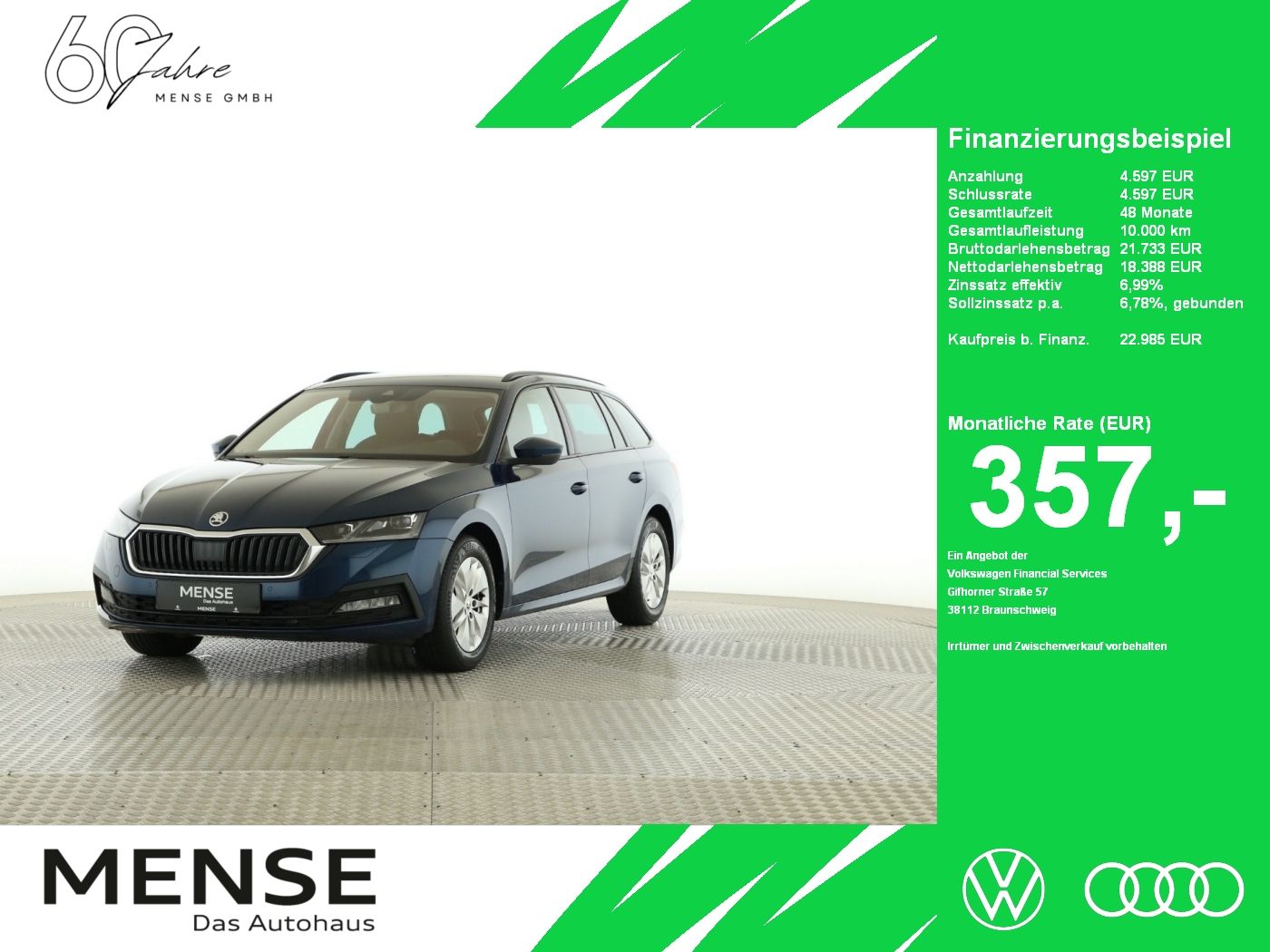 Fahrzeuge PKW autohaus mense SKODA Octavia Combi 2.0 TDI Ambition AHK|Standhzg|ACC