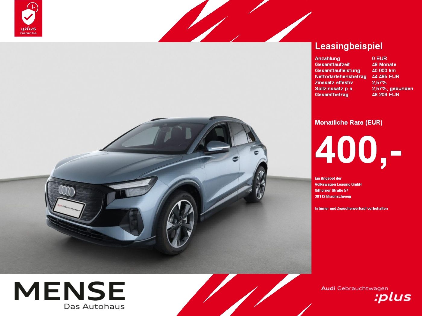 Fahrzeuge PKW autohaus mense Audi Q4 e-tron 45210 kW AHK|Standhzg|ACC|LED|Navi|PDC