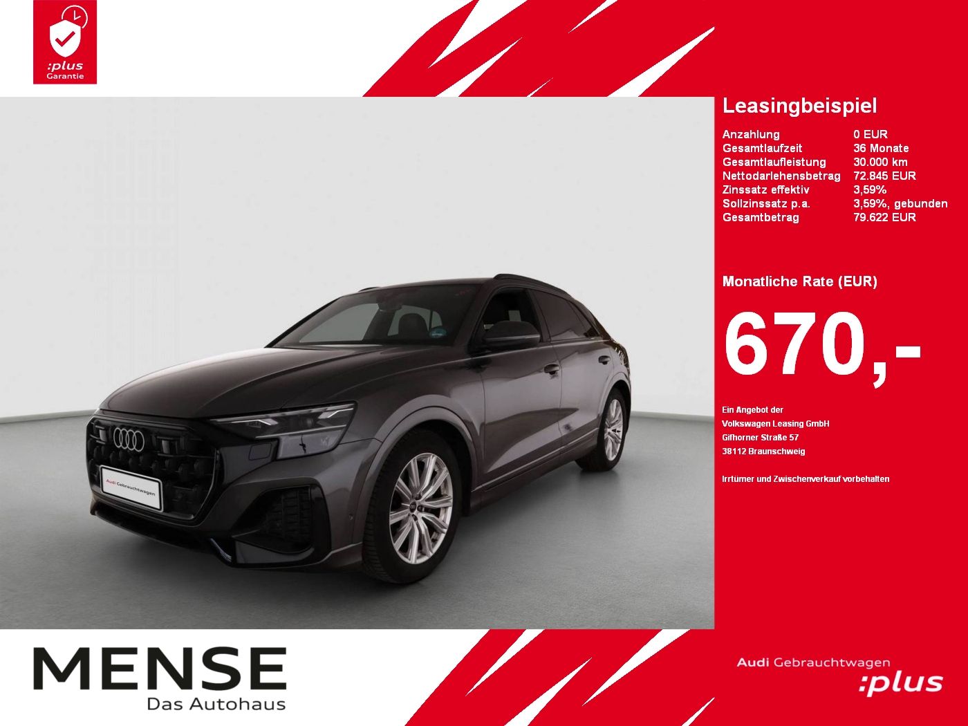 Fahrzeuge PKW autohaus mense Audi Q8 SUV 45 TDI quattro tiptronic Matrix|AHK|HUD