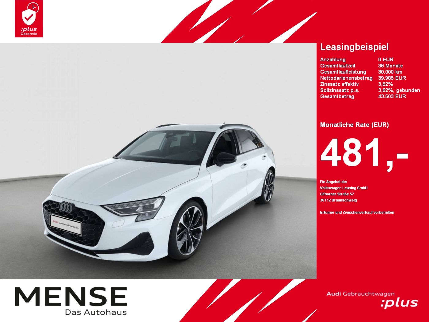 Fahrzeuge PKW autohaus mense Audi A3 Sportback 35 TDI S tronic Advanced Sonos|ACC
