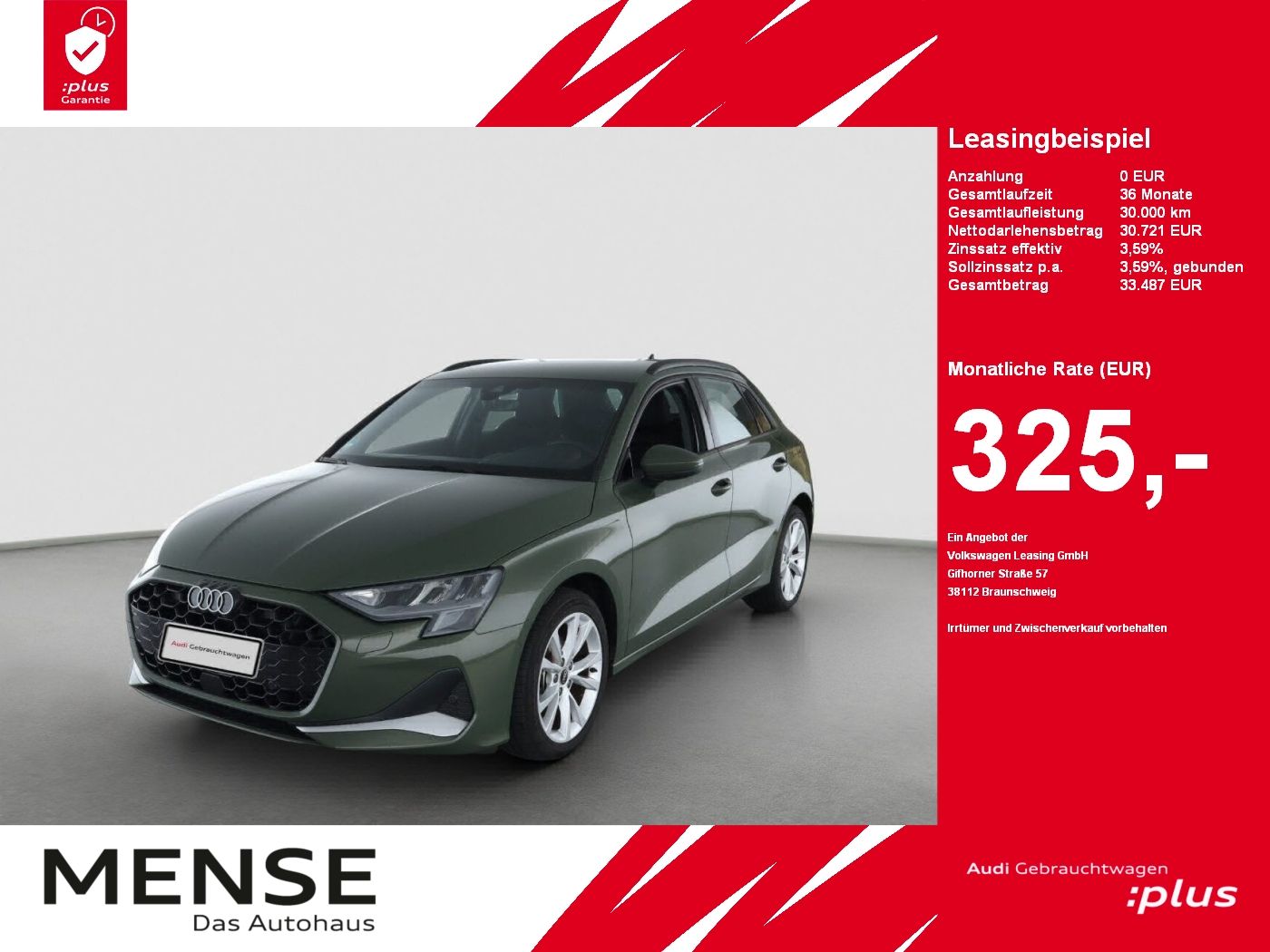Fahrzeuge PKW autohaus mense Audi A3 Sportback 35 TFSI S tronic Advanced AHK|Navi