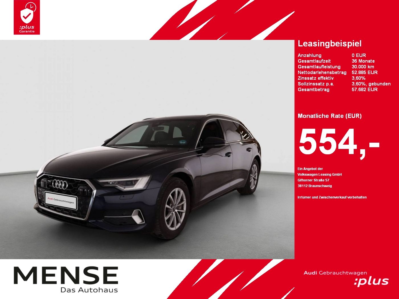 Fahrzeuge PKW autohaus mense Audi A6 Avant 45 TFSI quattro S tronic advanced AHK