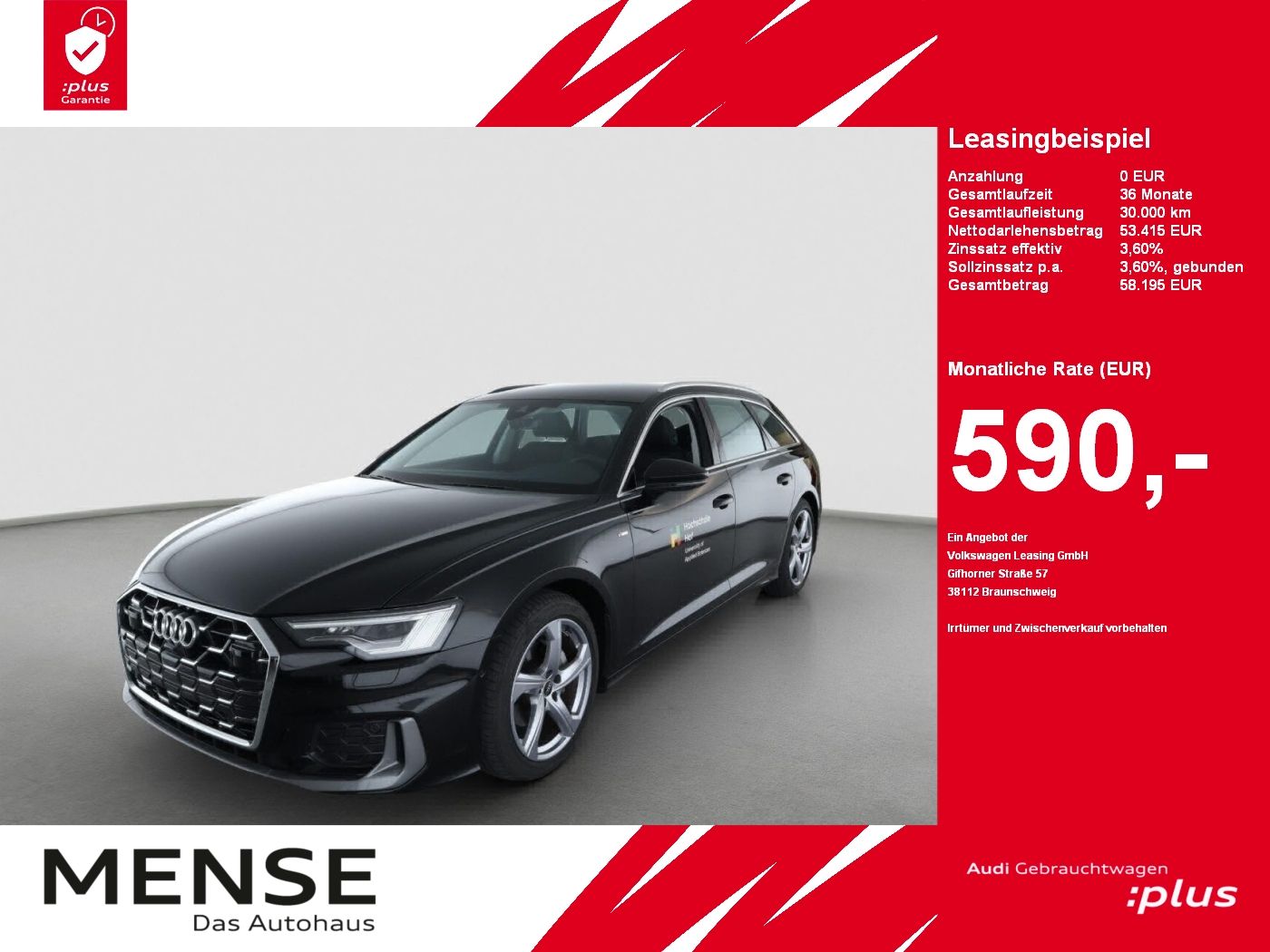 Fahrzeuge PKW autohaus mense Audi A6 Avant Design 40 TDI quattro S tronic S-Line