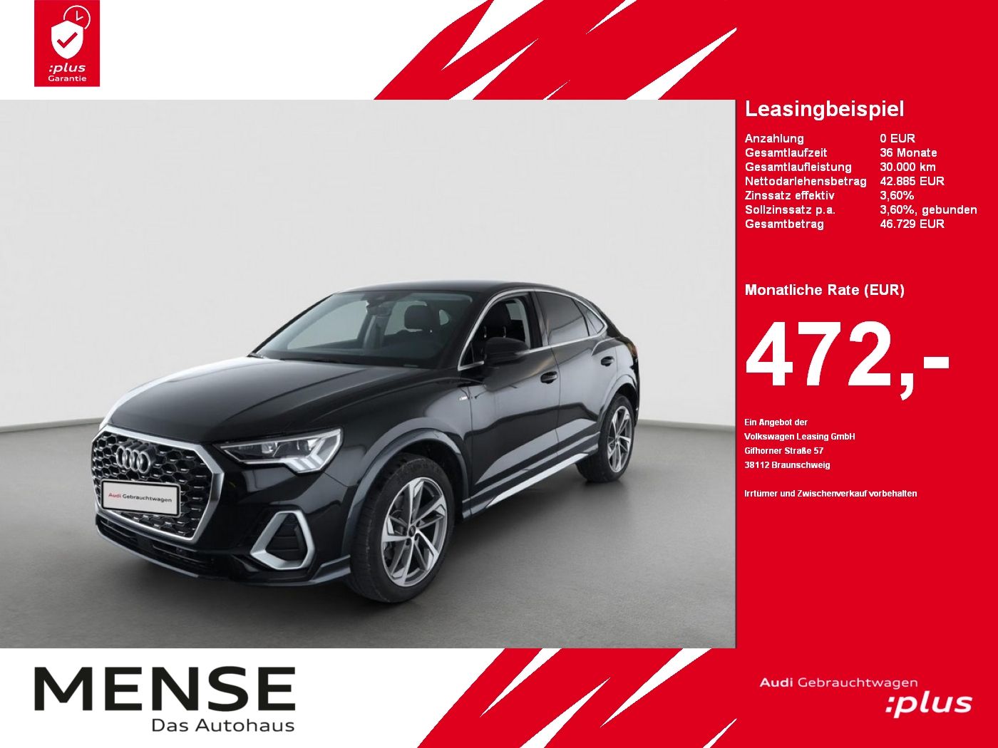 Fahrzeuge PKW autohaus mense Audi Q3 Sportback 35 TFSI S tronic S-Line AHK|ACC|LED