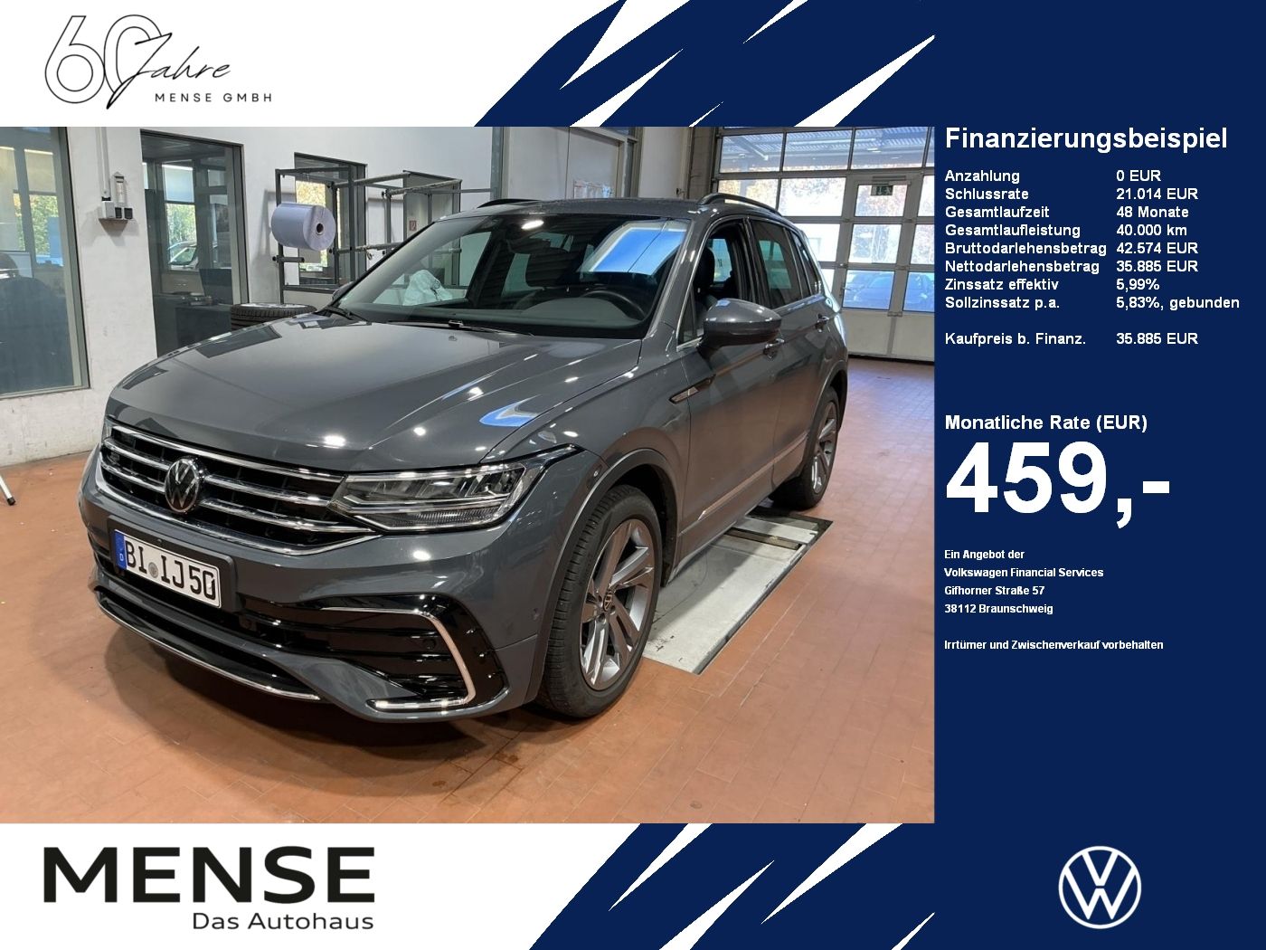 Fahrzeuge PKW autohaus mense Volkswagen Tiguan 2.0 TDI R-line Matrix|CarPlay|AHK|Pano|SD