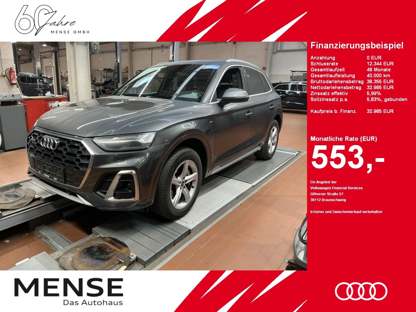 Fahrzeuge PKW autohaus mense Audi Q5 50 TFSI e quattro S tronic S line Matrix|AHK