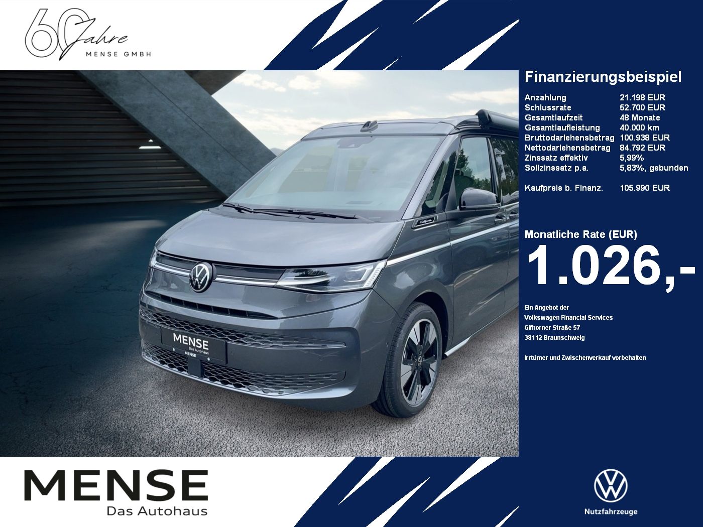 Fahrzeuge Nutzfahrzeuge/Camping autohaus mense Volkswagen California Ocean eHybrid 4M 130 kW 85 kW