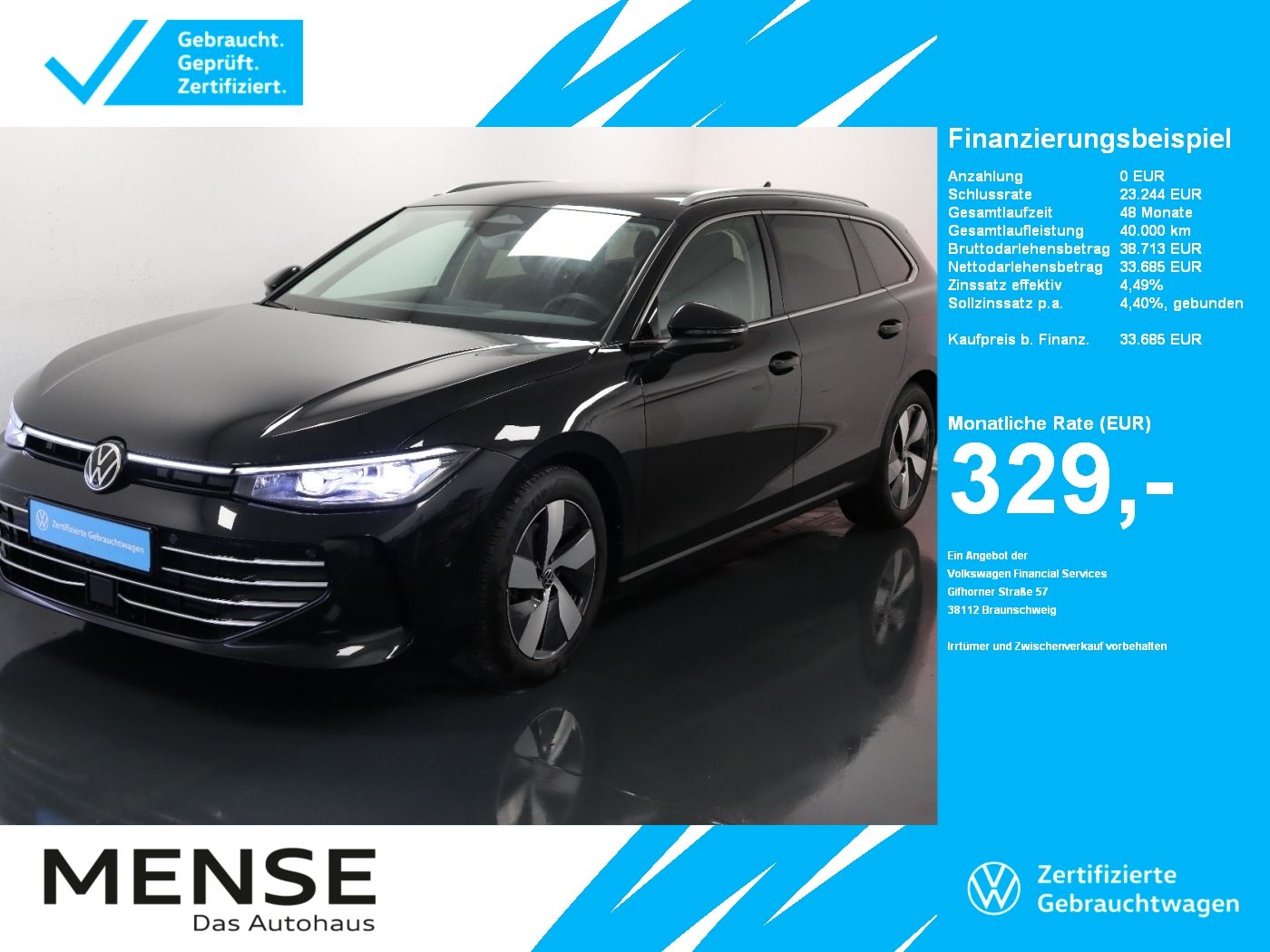 Fahrzeuge PKW autohaus mense Volkswagen Passat Variant 2.0 TDI DSG CarPlay|AHK|ACC|LED